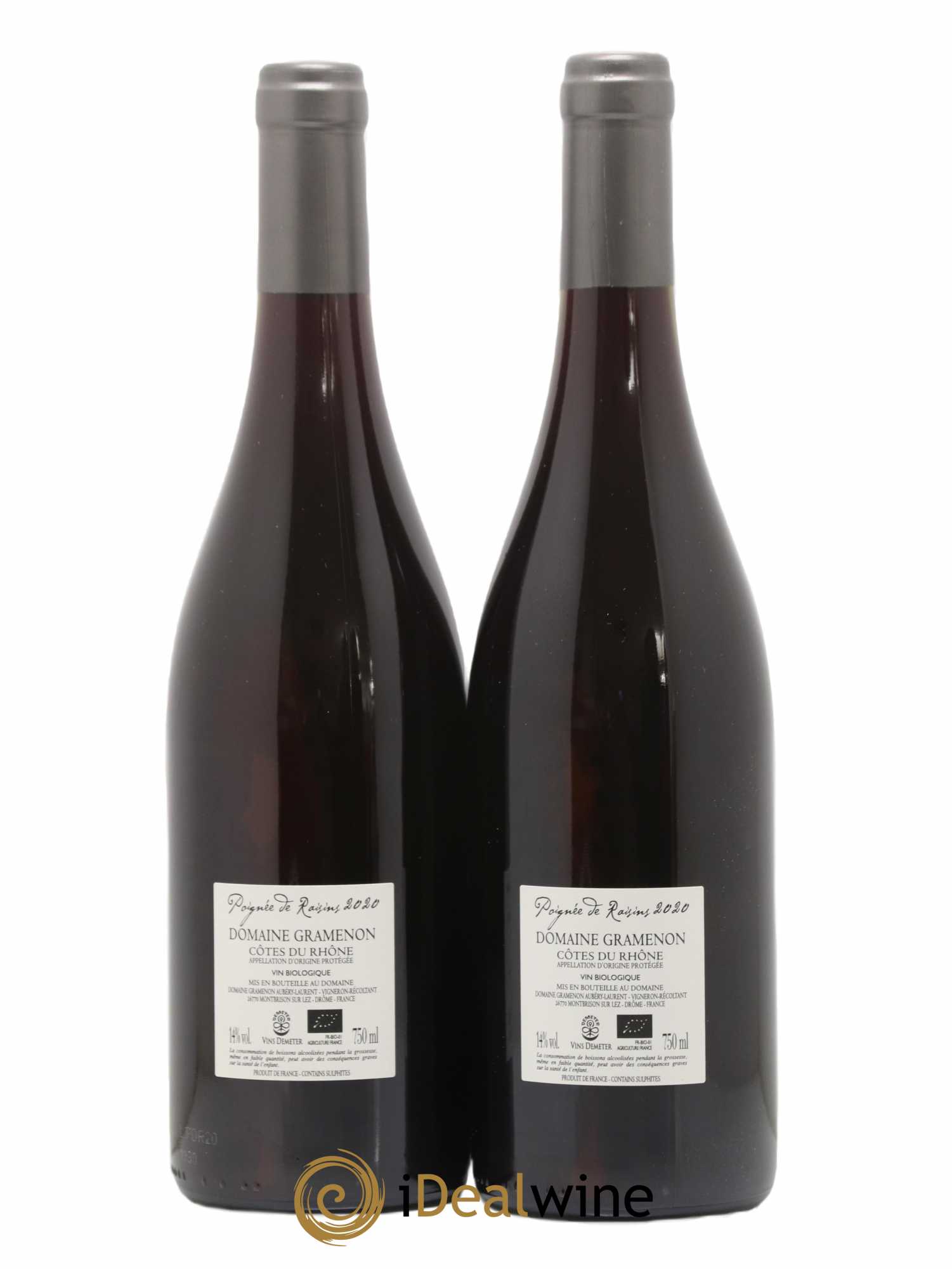 Côtes-du-Rhône Poignée de raisins Gramenon (Domaine) 2020 - Lot de 2 bouteilles - 1