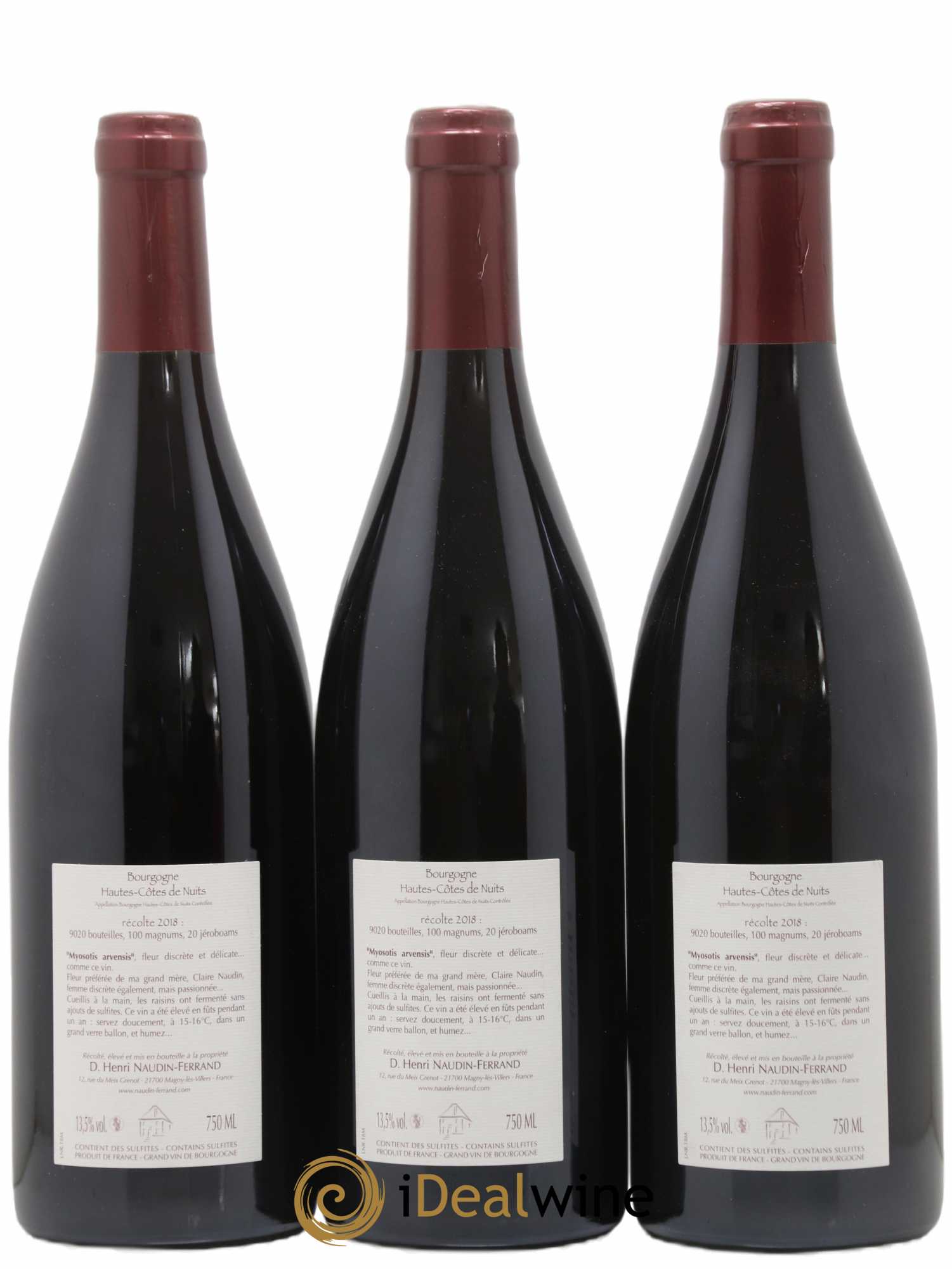 Hautes-Côtes de Nuits Myosotis Arvensis Naudin-Ferrand (Domaine) 2018 - Lot de 3 bouteilles - 1
