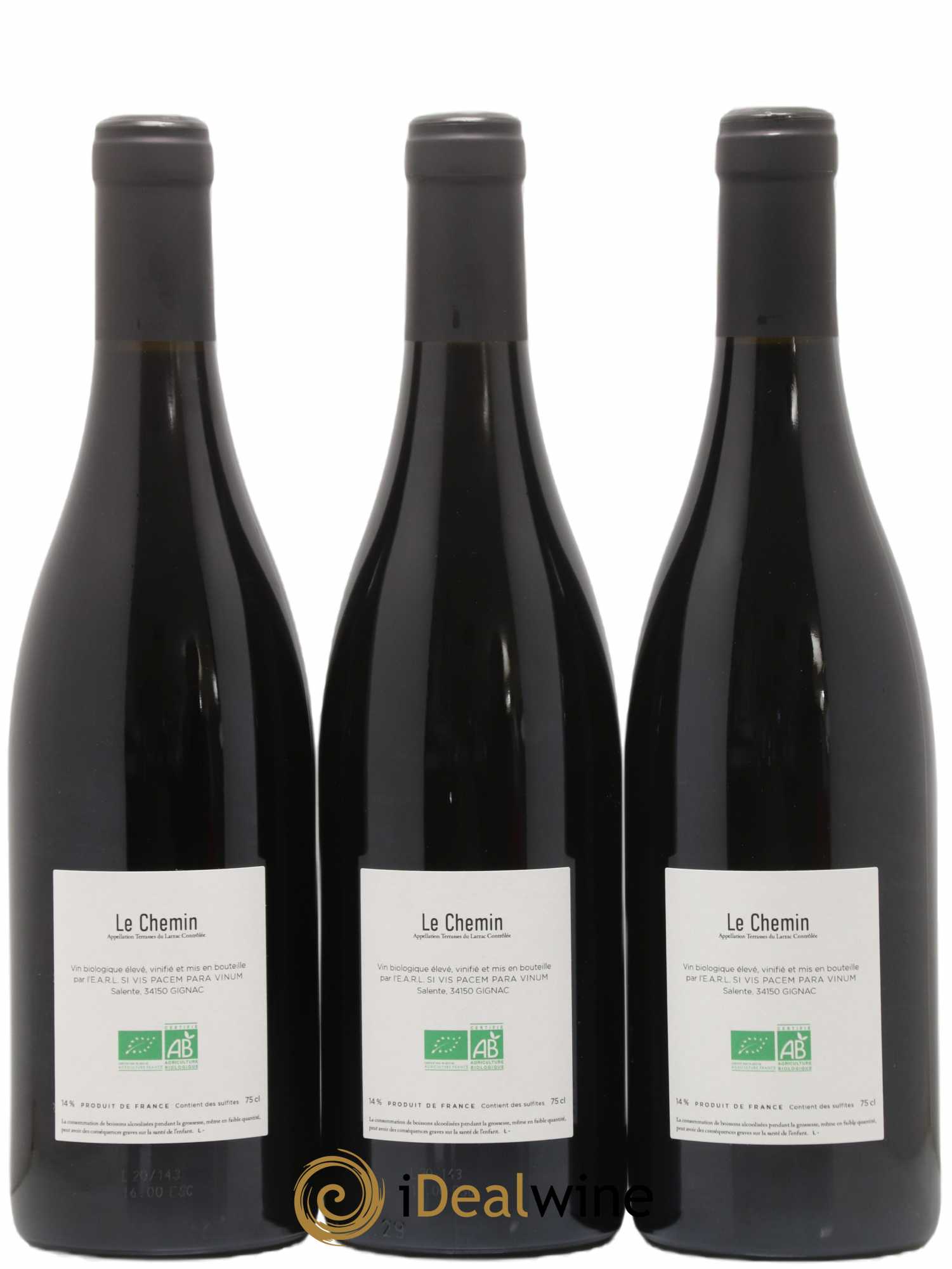 Coteaux du Languedoc Terrasse du Larzac Le Chemin Domaine de Salente 2018 - Lot de 3 bouteilles - 1