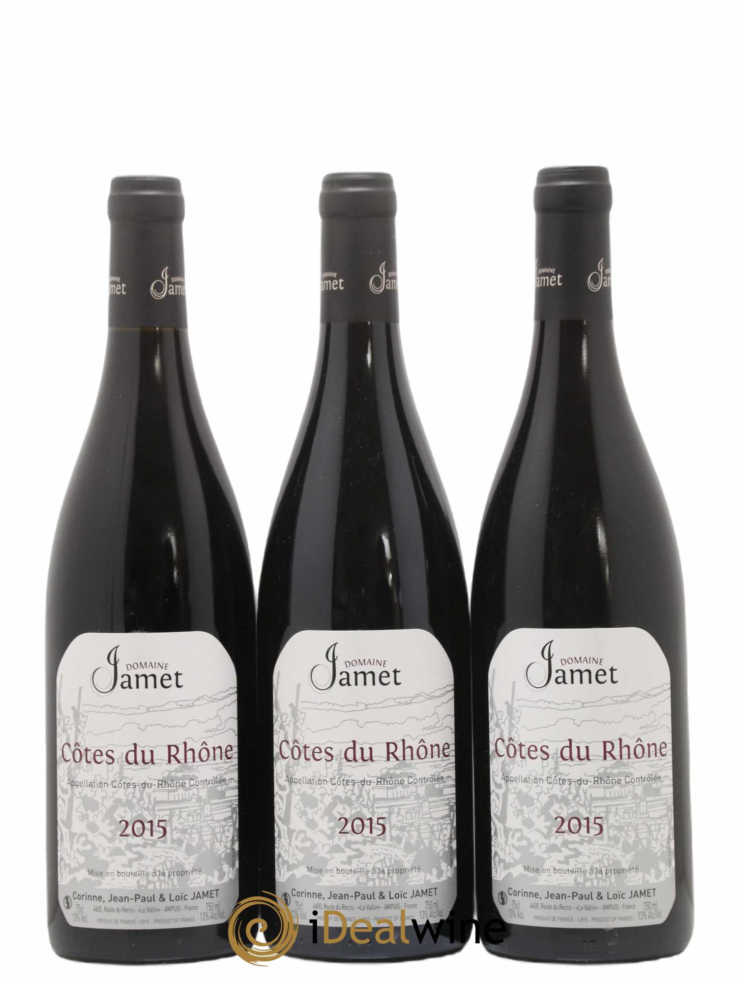 Côtes-du-Rhône Jamet (Domaine) 2015 - Lot de 3 bouteilles - 0