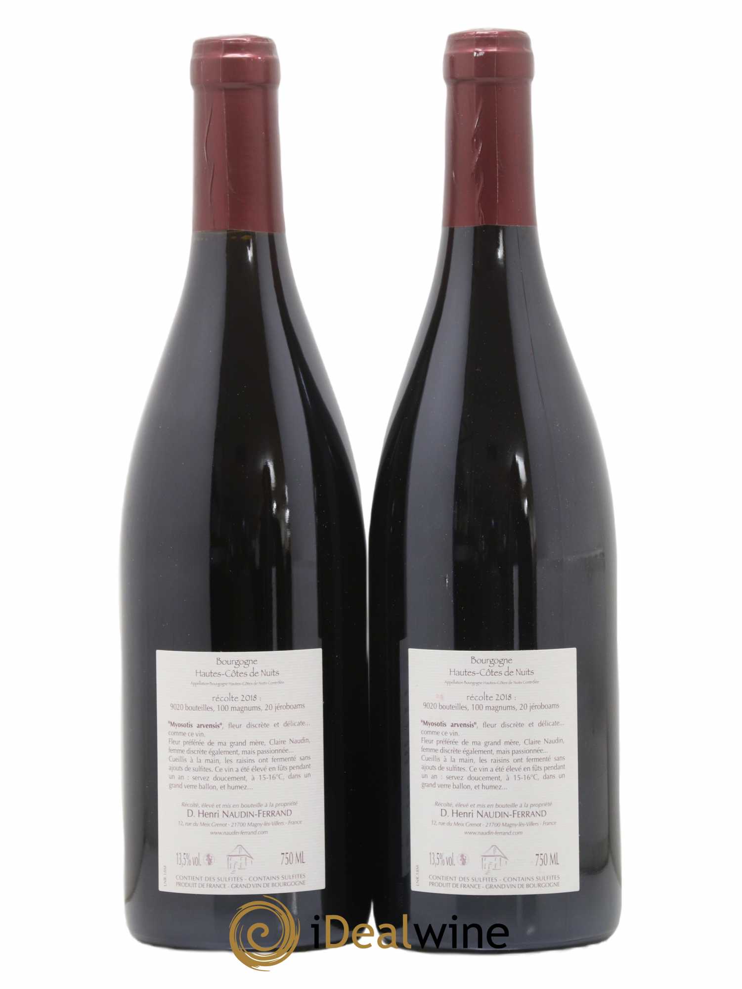 Hautes-Côtes de Nuits Myosotis Arvensis Naudin-Ferrand (Domaine) 2018 - Lot de 2 bouteilles - 1
