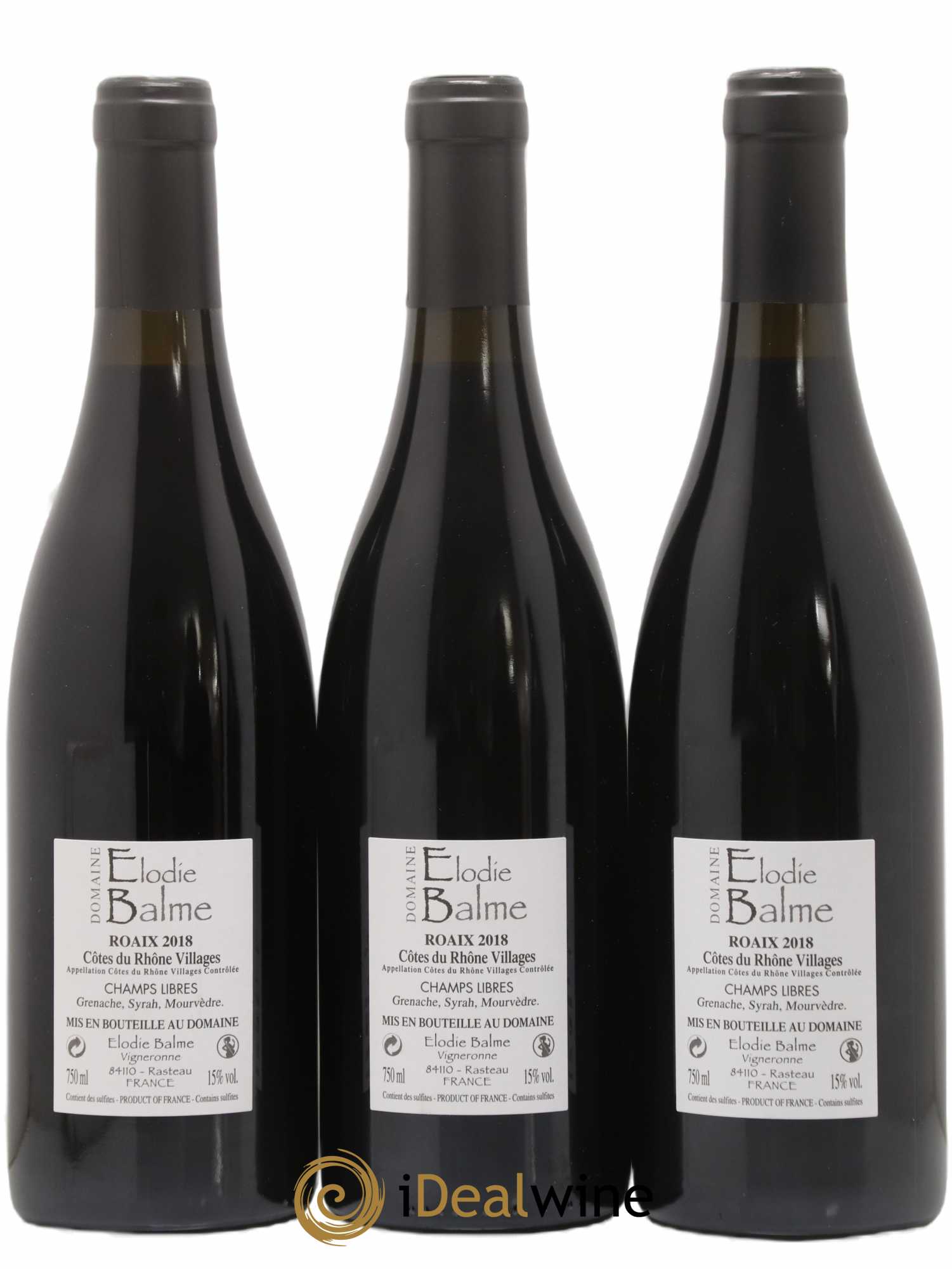 Côtes-du-Rhône-Villages Roaix Champs Libres Elodie Balme (Domaine) 2018 - Lot de 3 bouteilles - 1