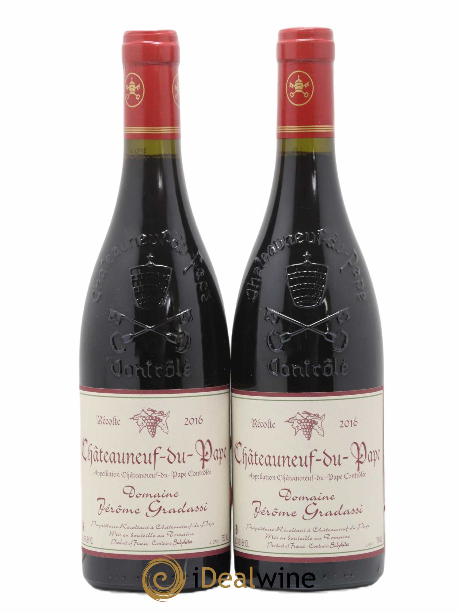 Châteauneuf-du-Pape Domaine Jerome Gradassi 2016 - Lot de 2 bouteilles - 0