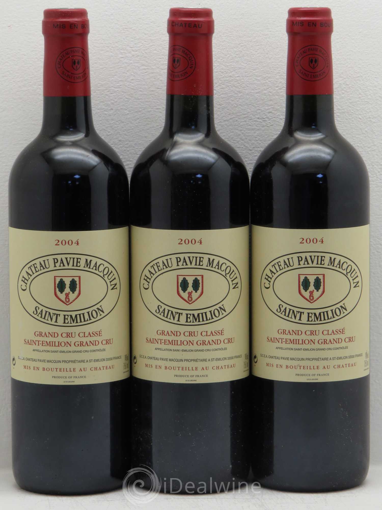 Château Pavie Macquin 1er Grand Cru Classé B 2004 - Lot de 3 bouteilles - 0