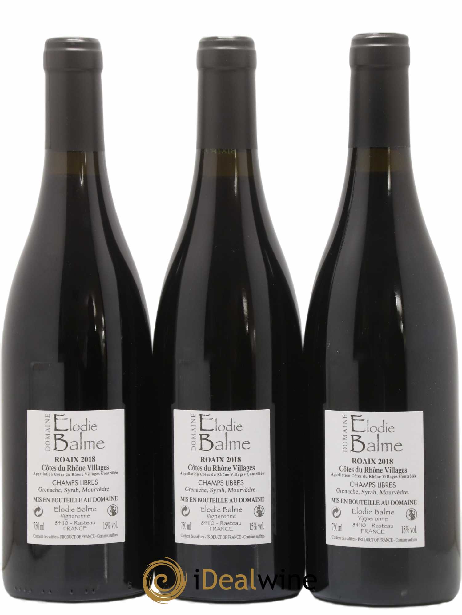 Côtes-du-Rhône-Villages Roaix Champs Libres Elodie Balme (Domaine) 2018 - Lot of 3 bottles - 1