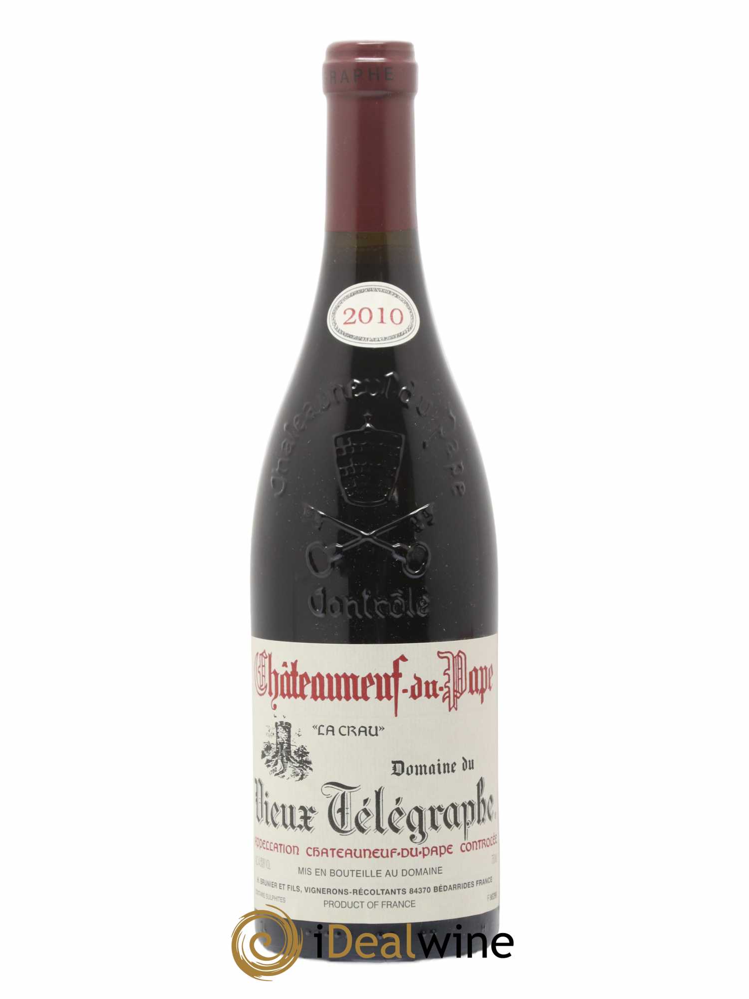 Châteauneuf-du-Pape Vieux Télégraphe (Domaine du) Vignobles Brunier 2010 - Lot de 1 bouteille - 0