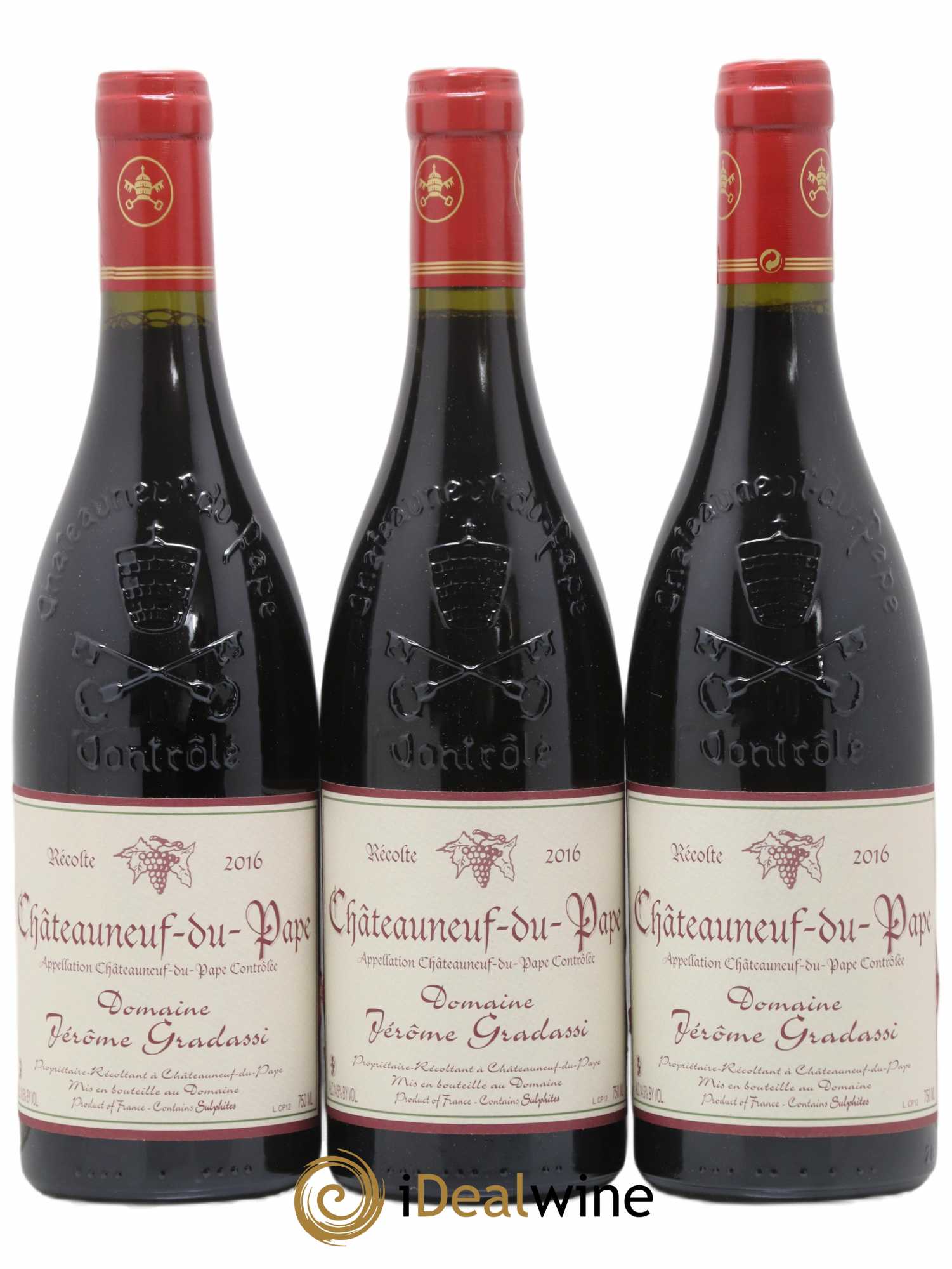 Châteauneuf-du-Pape Domaine Jerome Gradassi 2016 - Lot of 3 bottles - 0