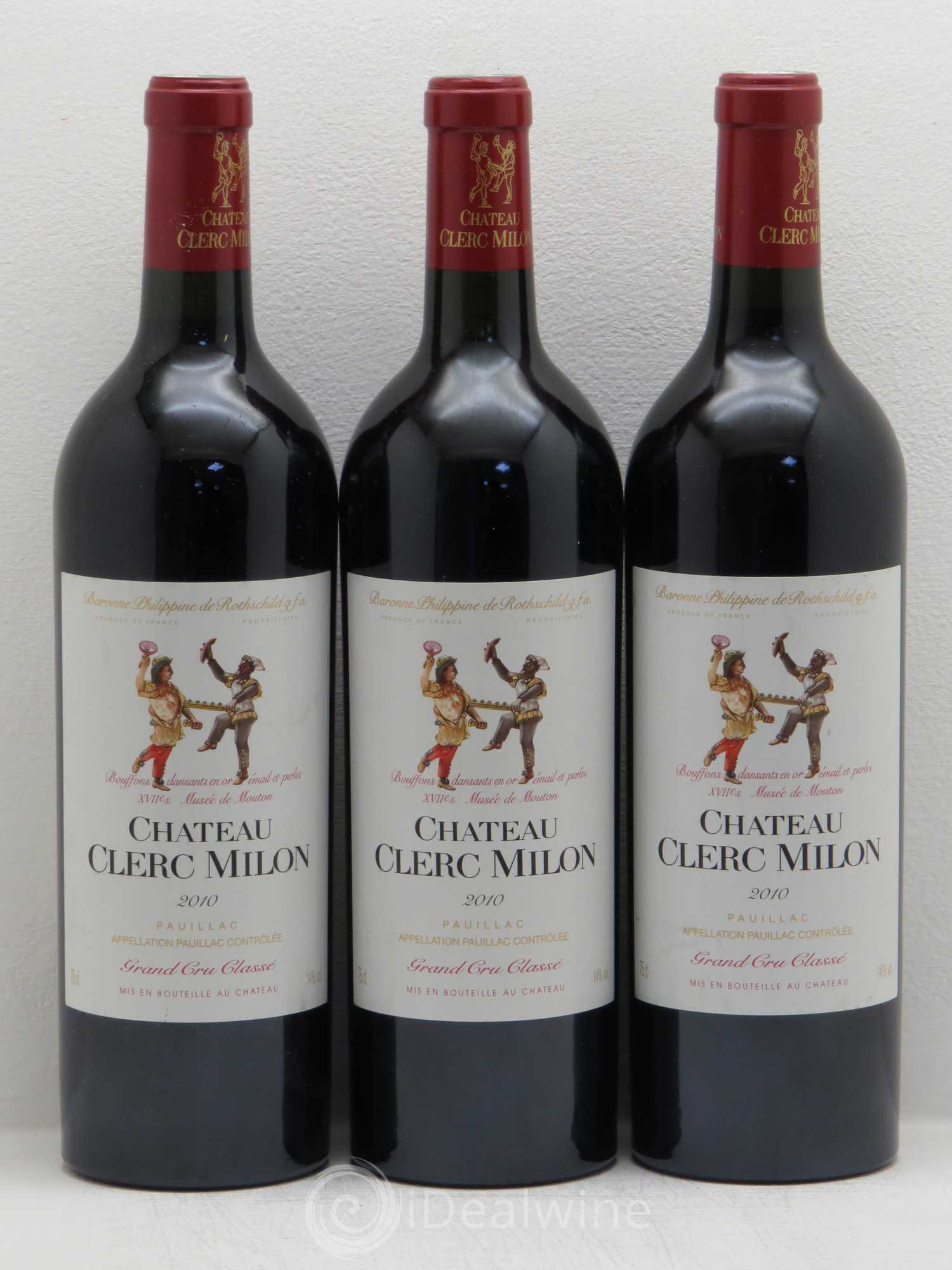Château Clerc Milon 5ème Grand Cru Classé 2010 - Lot de 3 bouteilles - 0