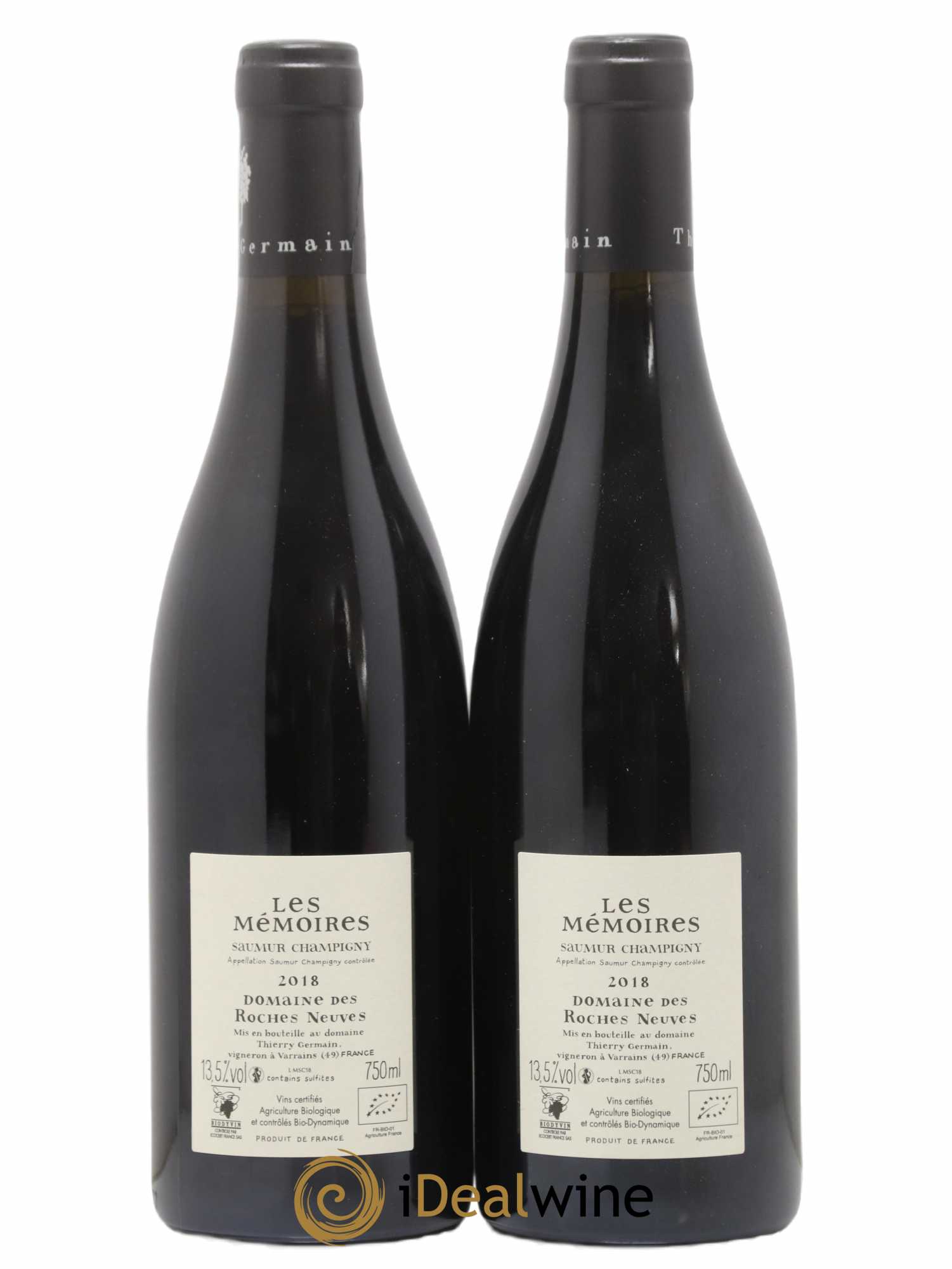 Saumur-Champigny Les Mémoires Domaine des Roches Neuves - Thierry Germain 2018 - Lot de 2 bouteilles - 1