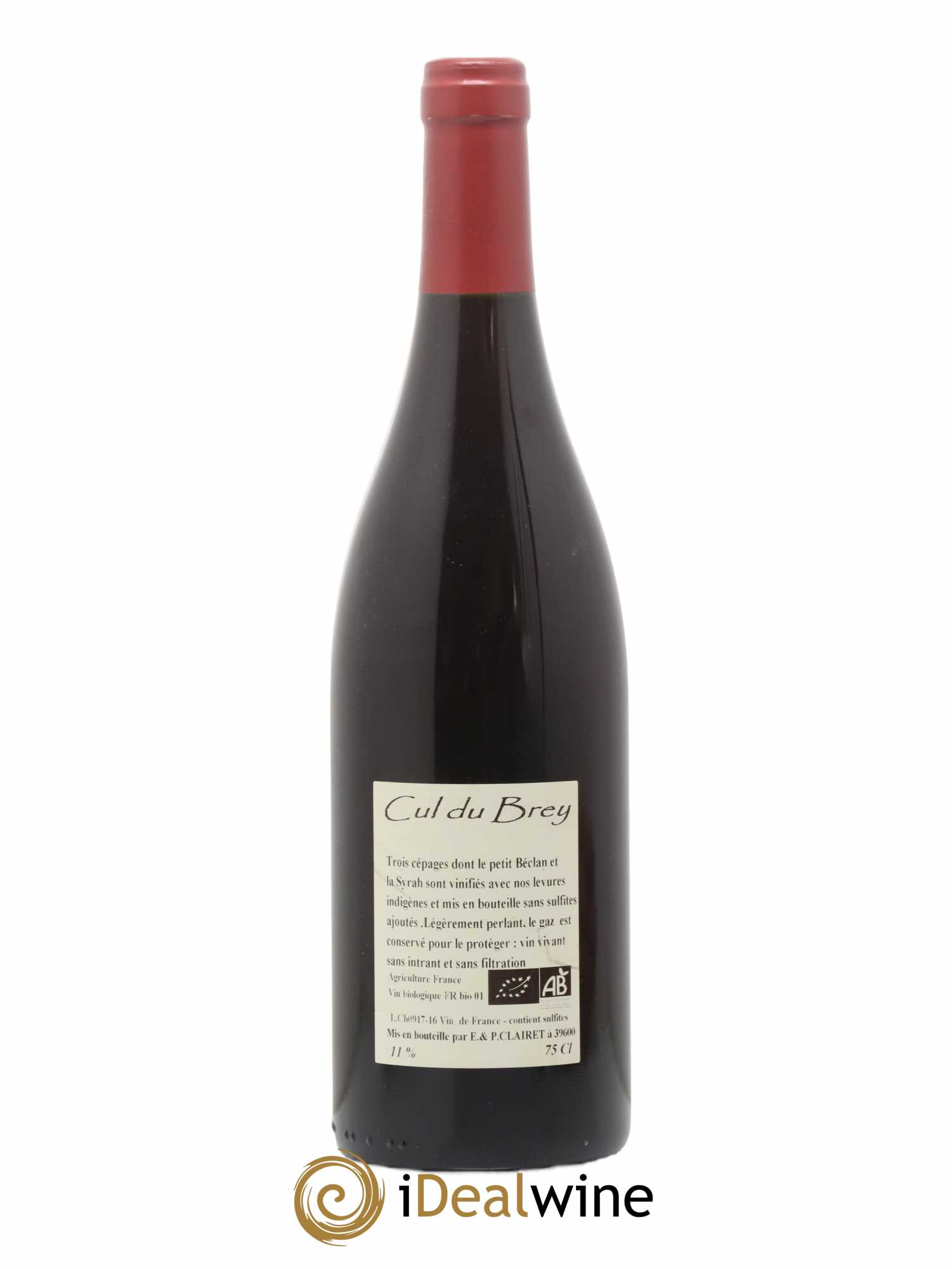 Vin de France Cul du Brey Domaine de la Tournelle 2016 - Lot de 1 bouteille - 1