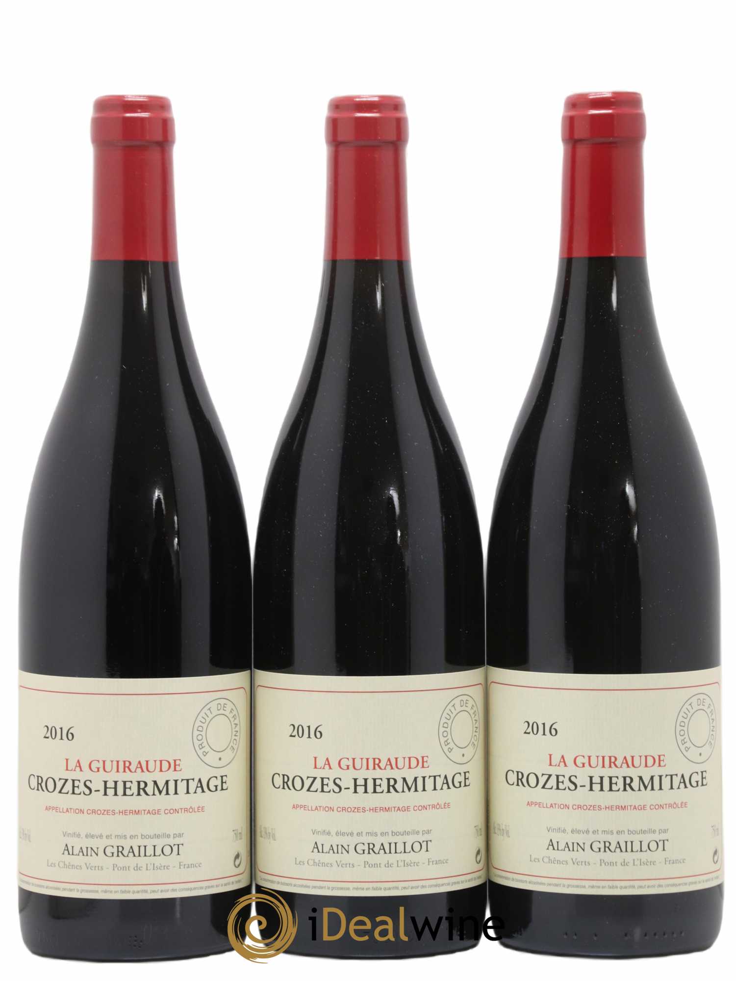 Crozes-Hermitage La Guiraude Domaine Graillot 2016 - Lot de 3 bouteilles - 0