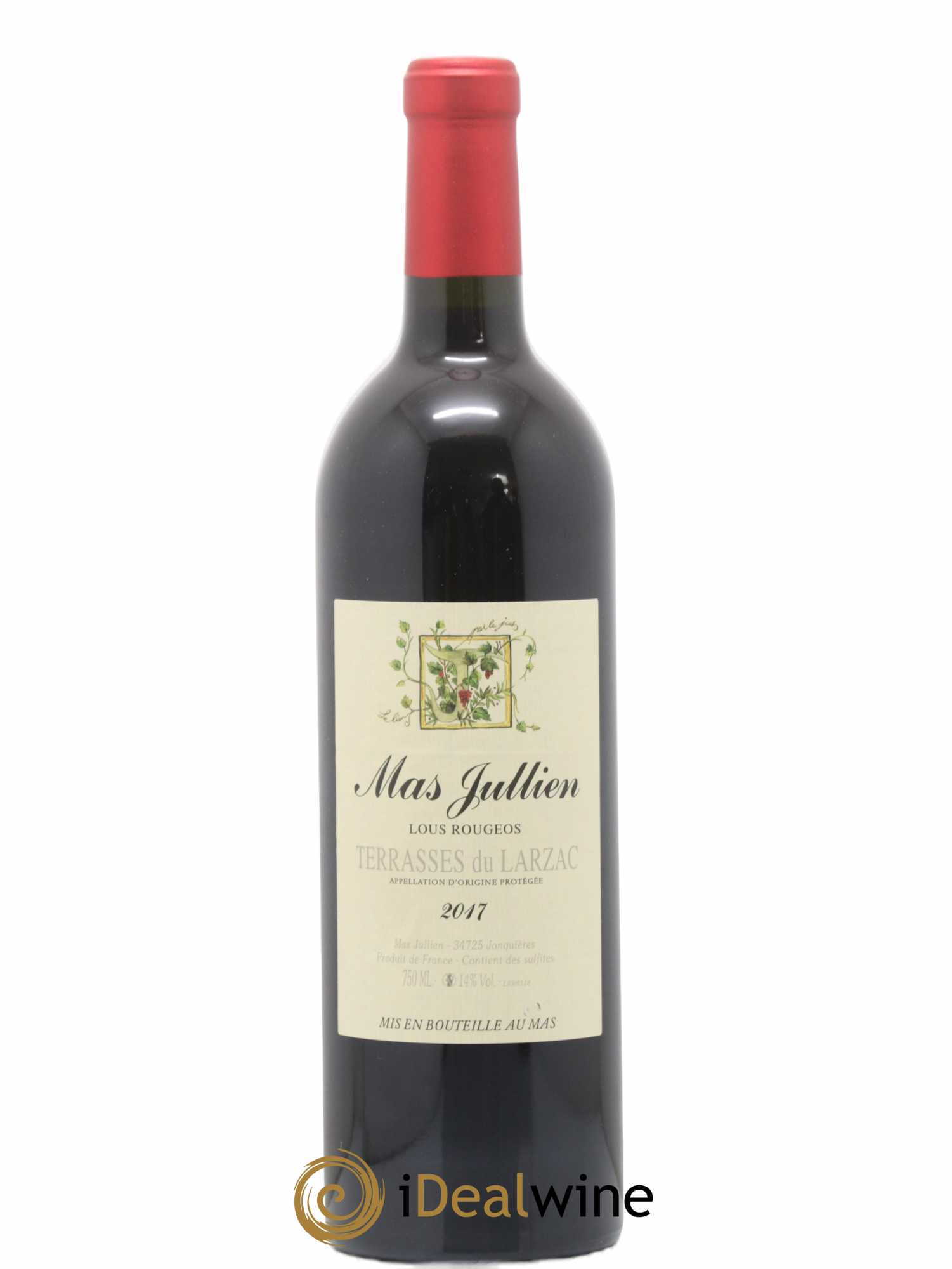 Terrasses du Larzac Mas Jullien Lous Rougeos Olivier Jullien 2017 - Lot de 1 bouteille - 0