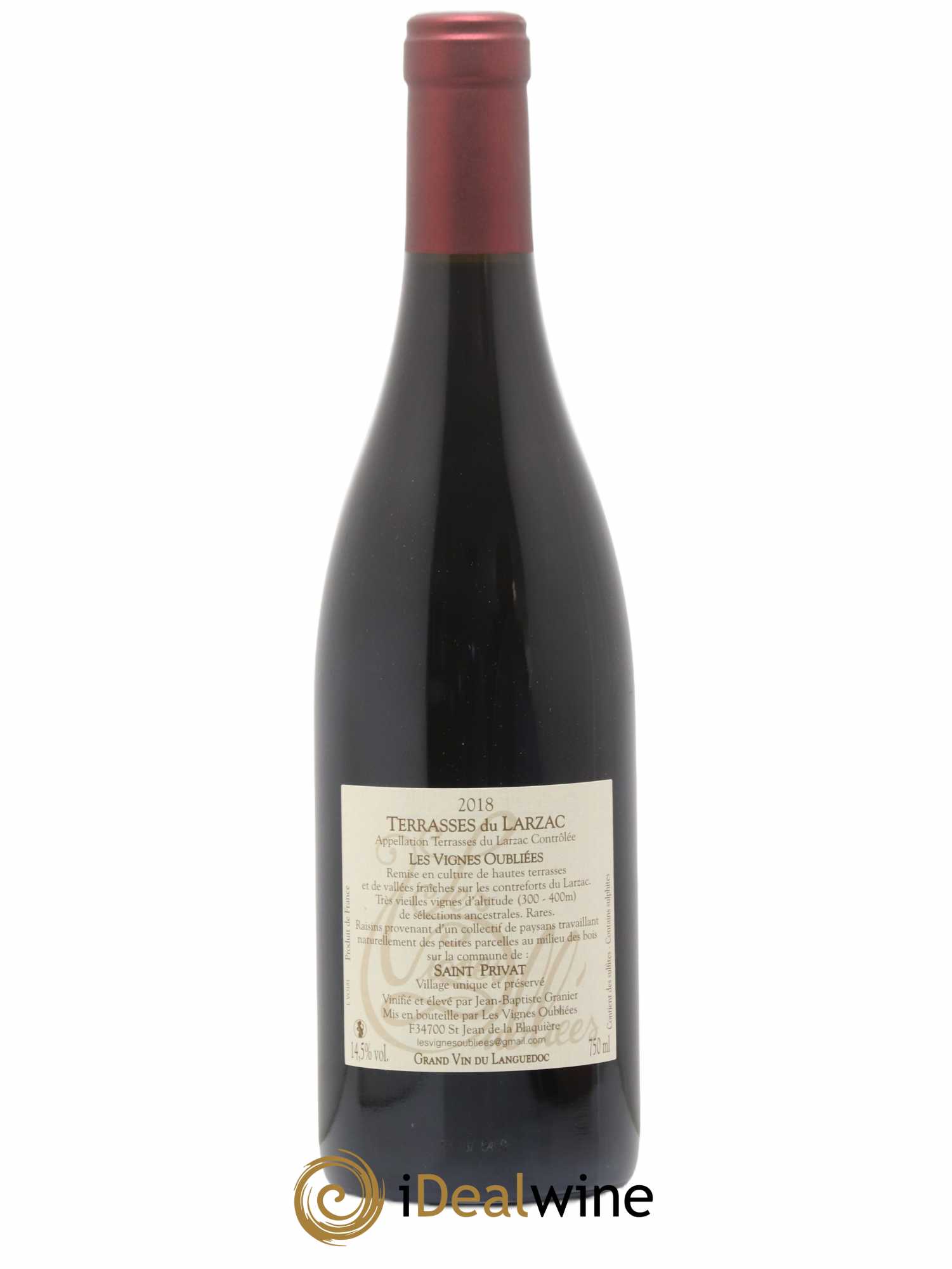 Terrasses du Larzac Les Vignes Oubliées Jean-Baptiste Granier 2018 - Lot de 1 bouteille - 1