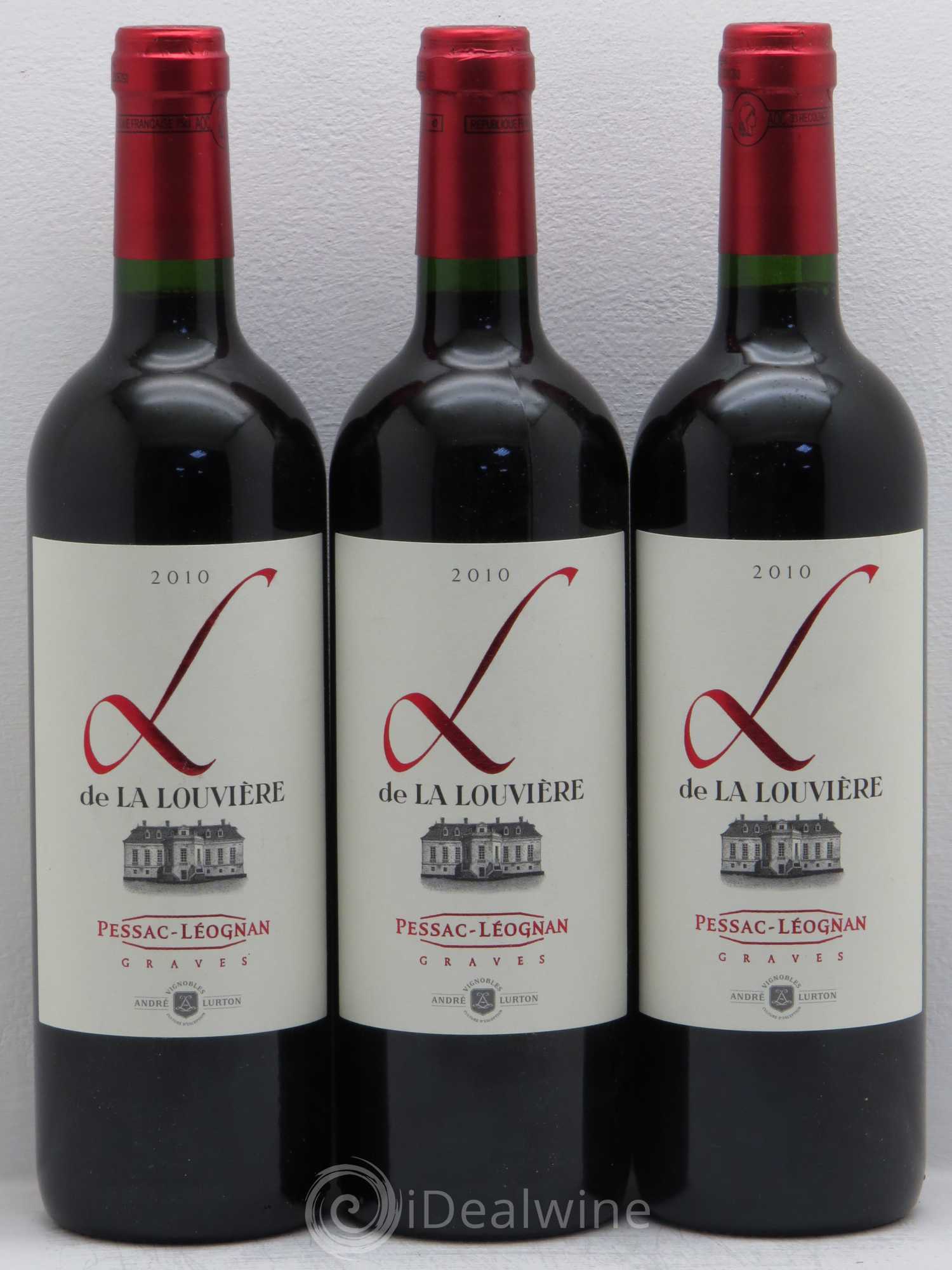 Pessac-Léognan L de La Louvière 2010 - Lot de 3 bouteilles - 0