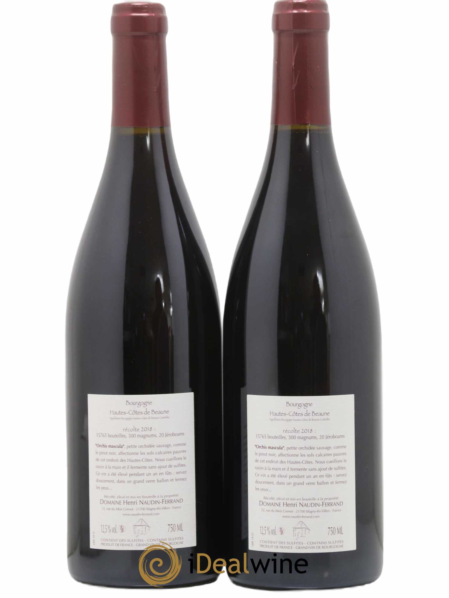 Hautes-Côtes de Beaune Orchis Mascula Naudin-Ferrand (Domaine) 2018 - Lot de 2 bouteilles - 1
