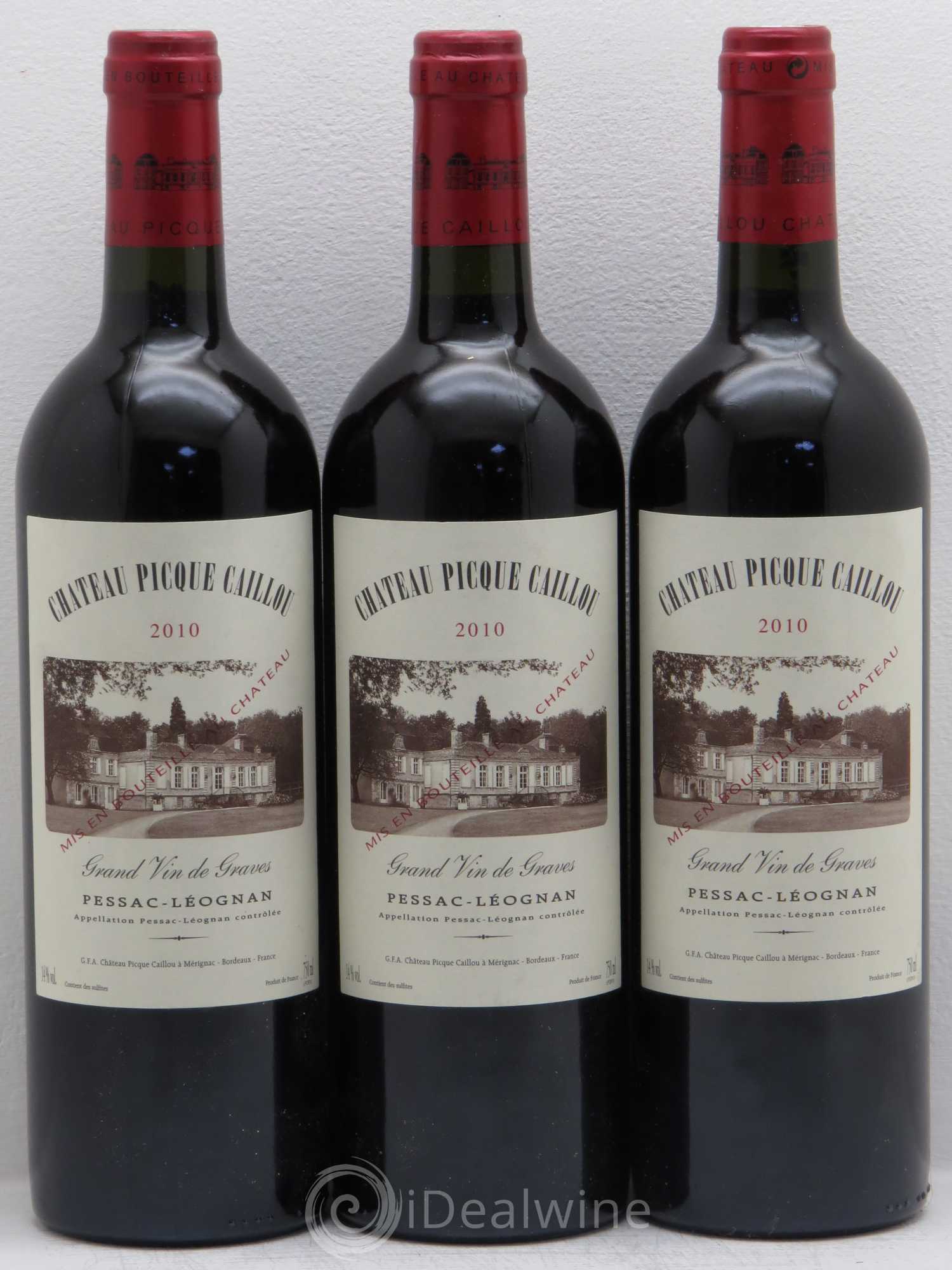 Château Picque Caillou 2010 - Lot de 3 bouteilles - 0