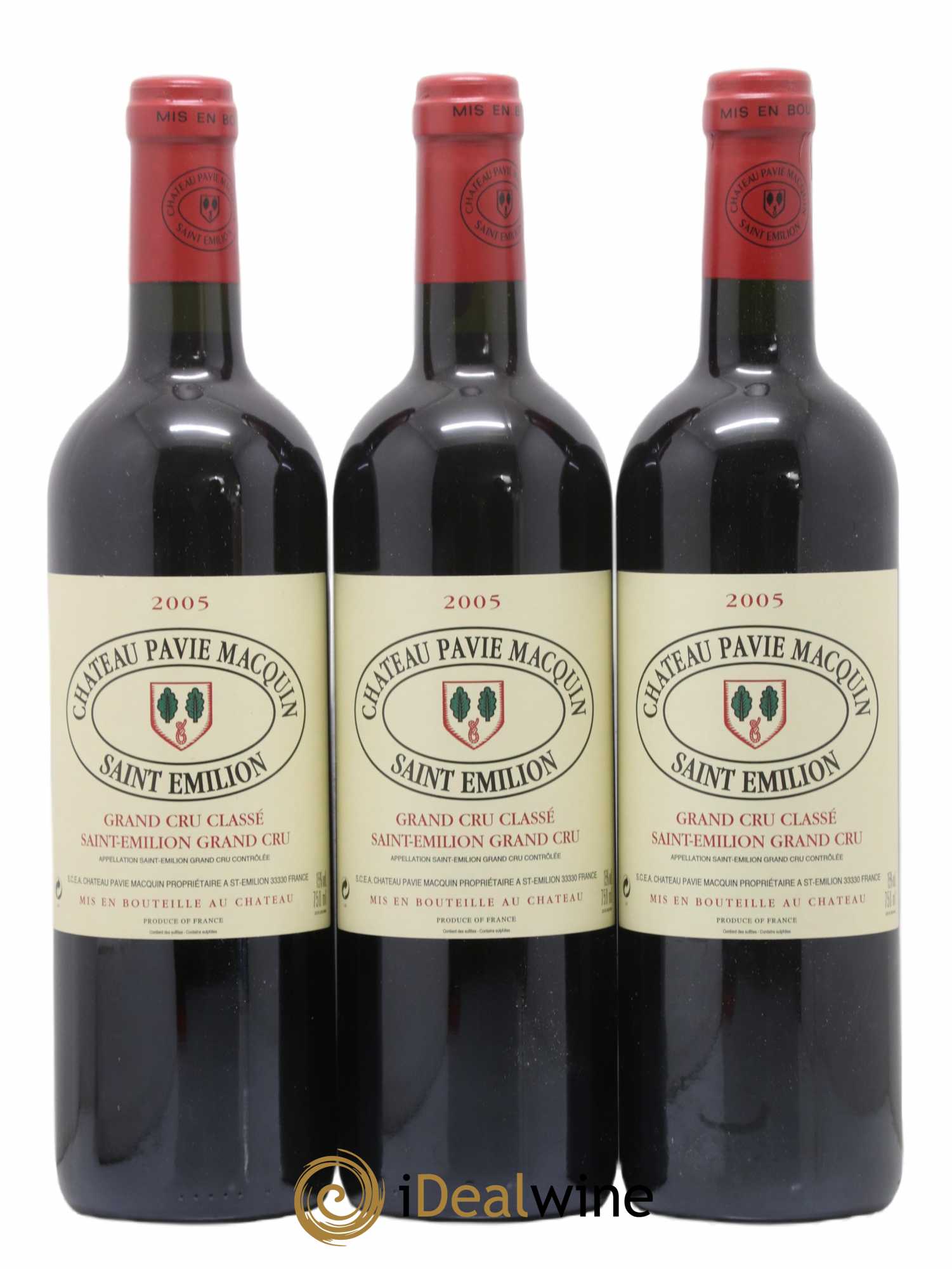 Château Pavie Macquin 1er Grand Cru Classé B 2005 - Lot de 3 bouteilles - 0
