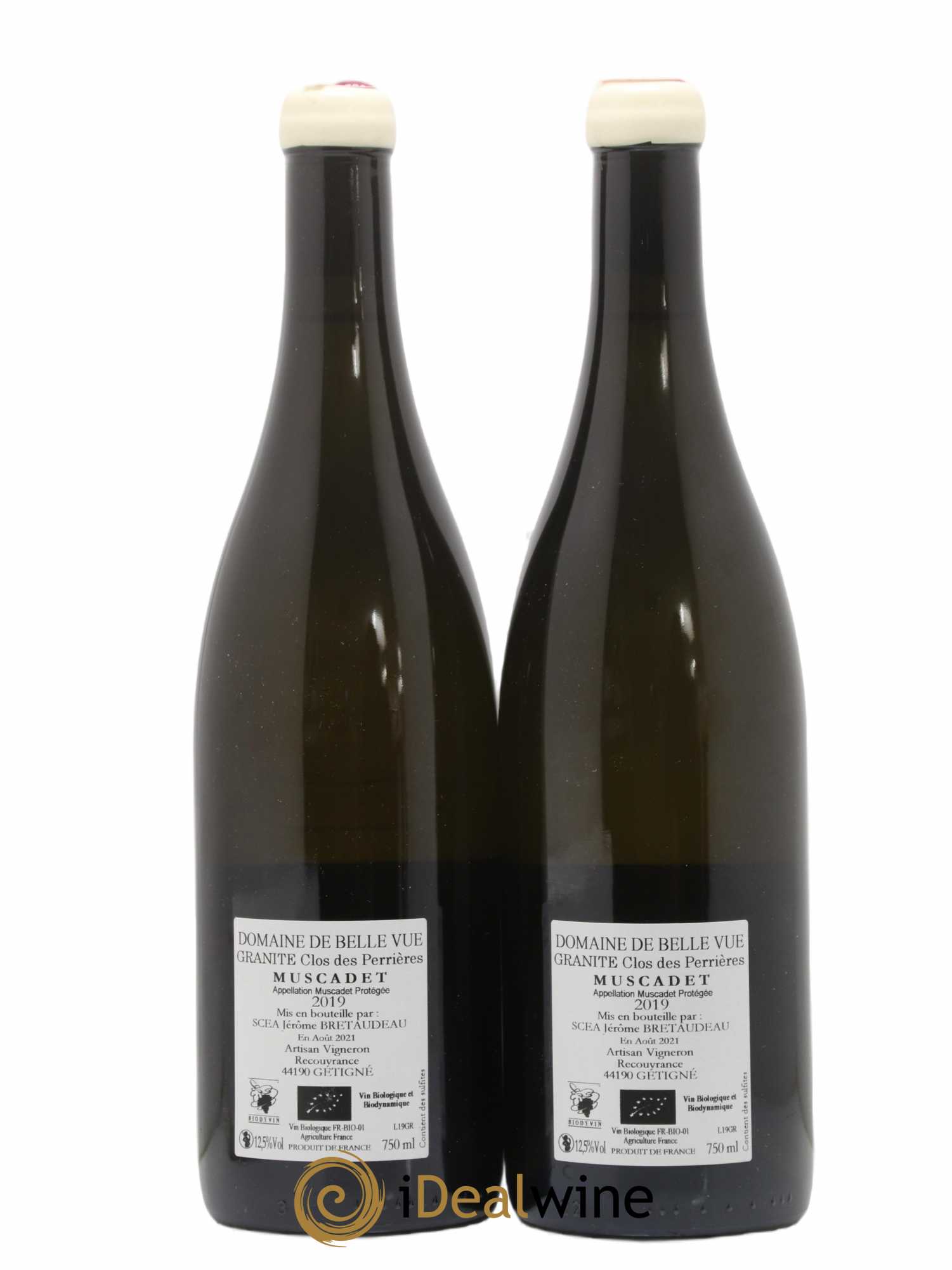 Muscadet-Sèvre-et-Maine Granite Clos des Perrières Jérôme Bretaudeau - Domaine de Bellevue 2019 - Lot de 2 bouteilles - 1