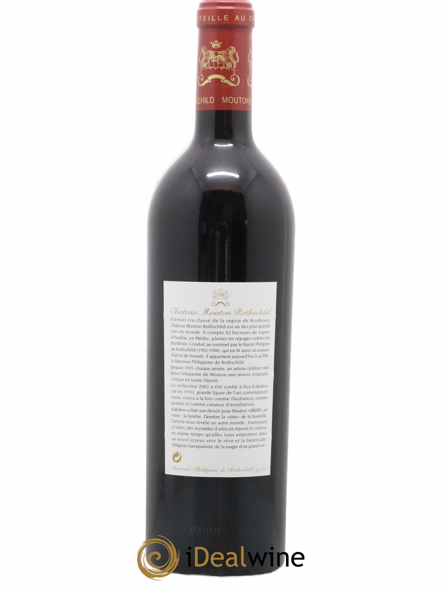 Château Mouton Rothschild 1er Grand Cru Classé 2002 - Lot de 1 bouteille - 1