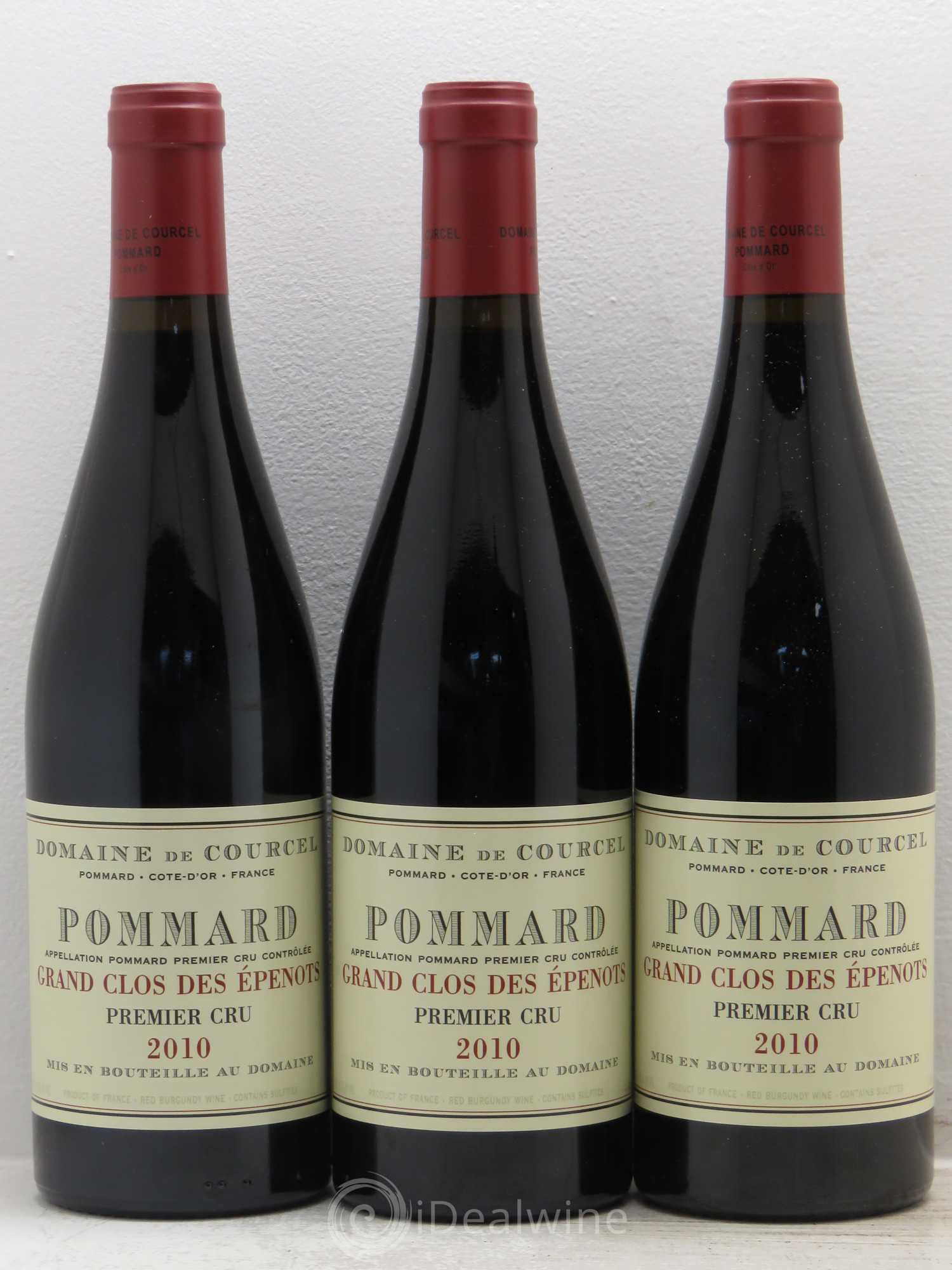 Pommard 1er Cru Grand Clos des Epenots de Courcel (Domaine) 2010 - Lot de 3 bouteilles - 0