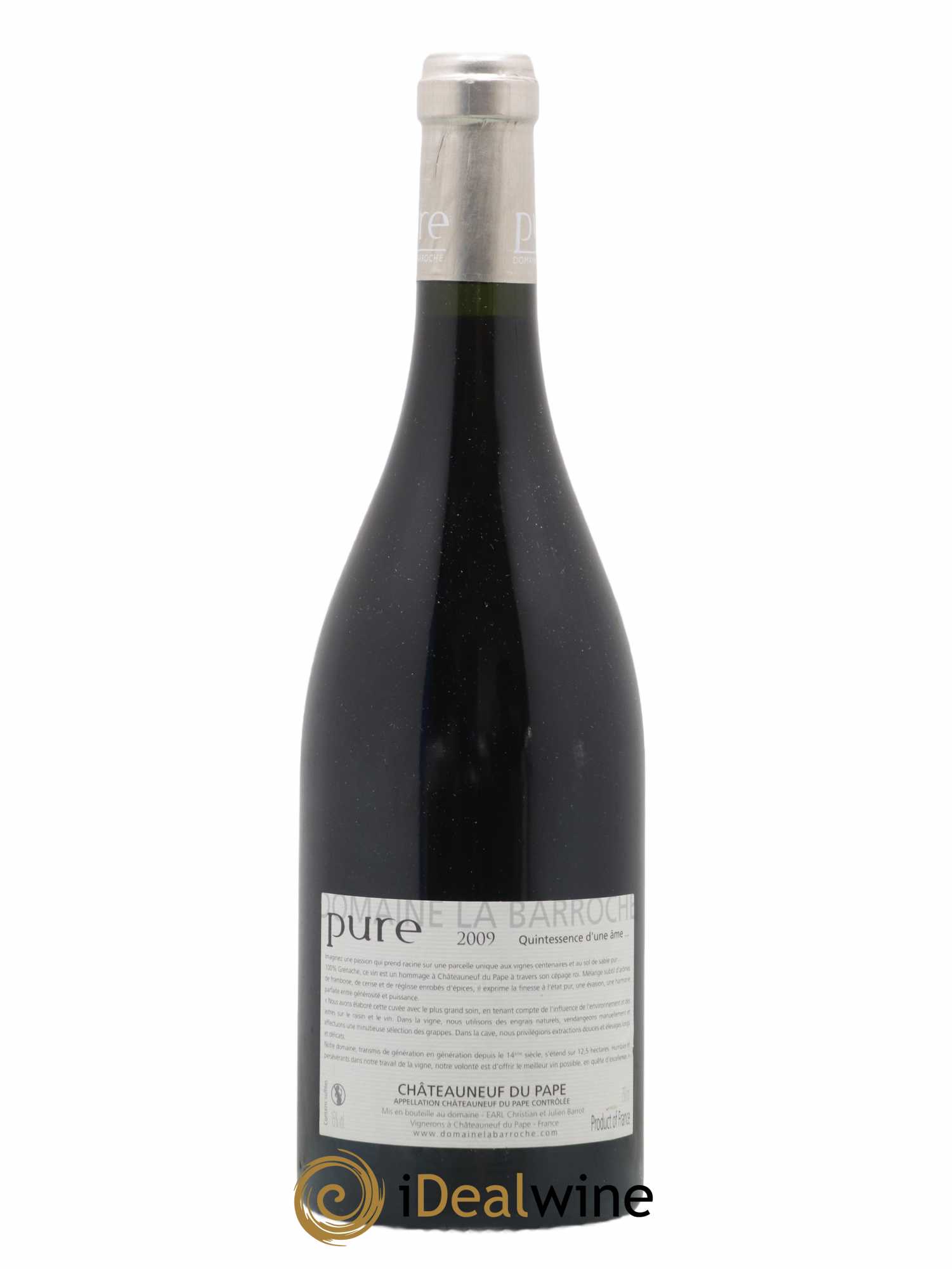 Châteauneuf-du-Pape Cuvée Pure Domaine La Barroche 2009 - Lot de 1 bouteille - 1