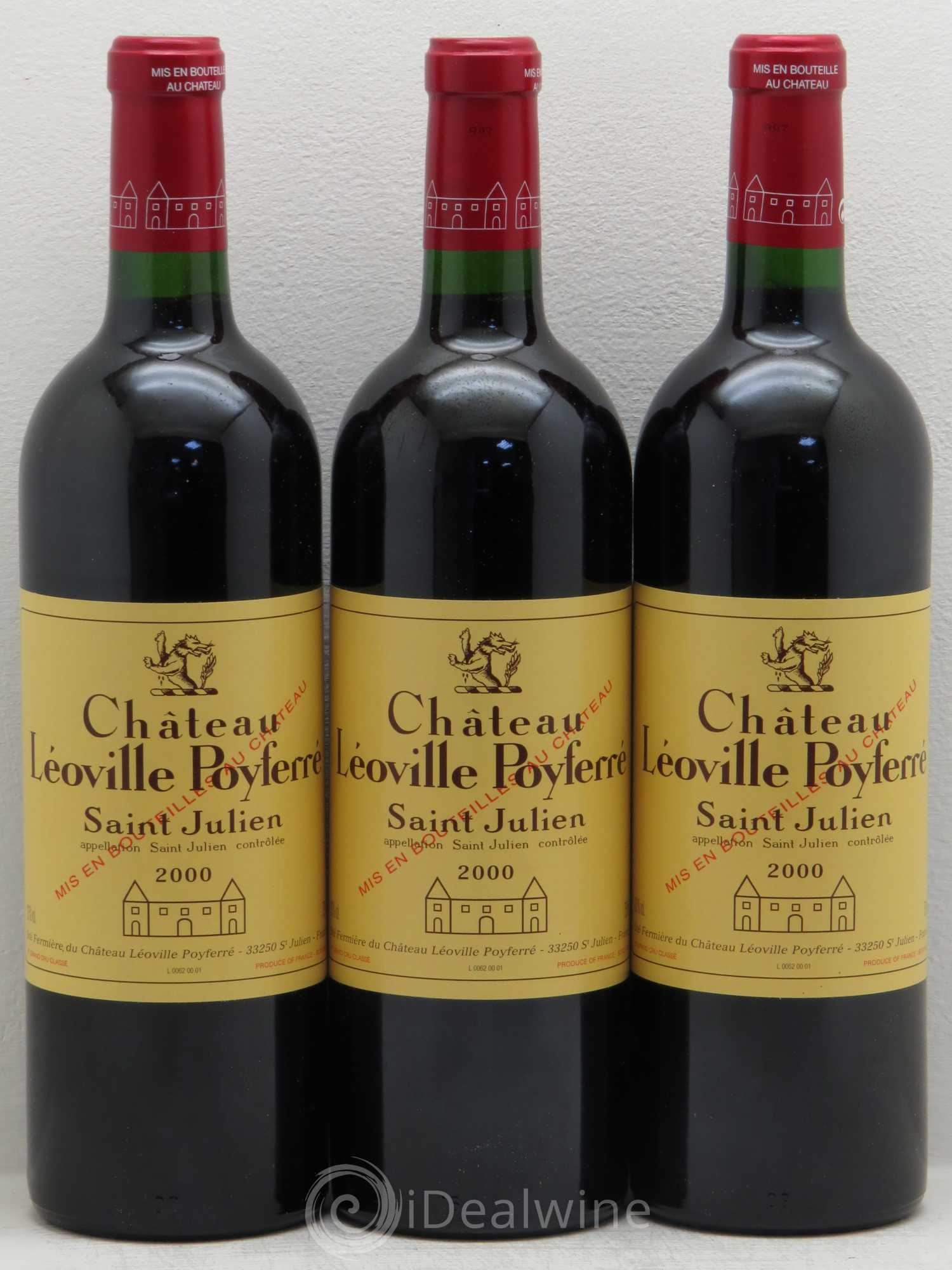 Château Léoville Poyferré 2ème Grand Cru Classé 2000 - Lot de 3 bouteilles - 0