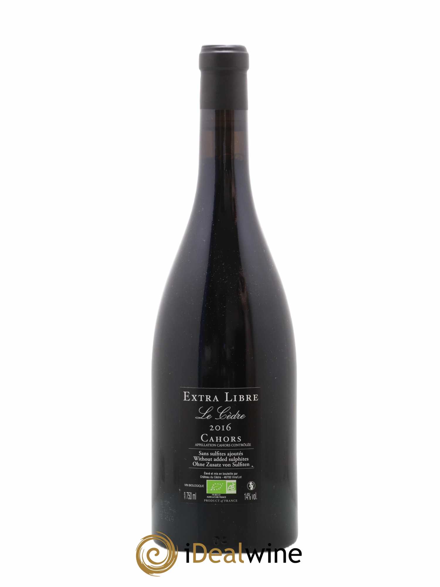 Cahors Château du Cèdre Extra Libre Le Cèdre Pascal et Jean-Marc Verhaeghe 2016 - Lot de 1 bouteille - 1