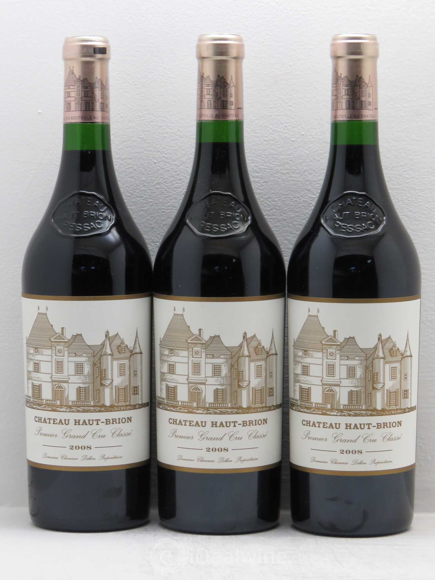Château Haut Brion 1er Grand Cru Classé 2008 - Lot de 3 bouteilles - 0