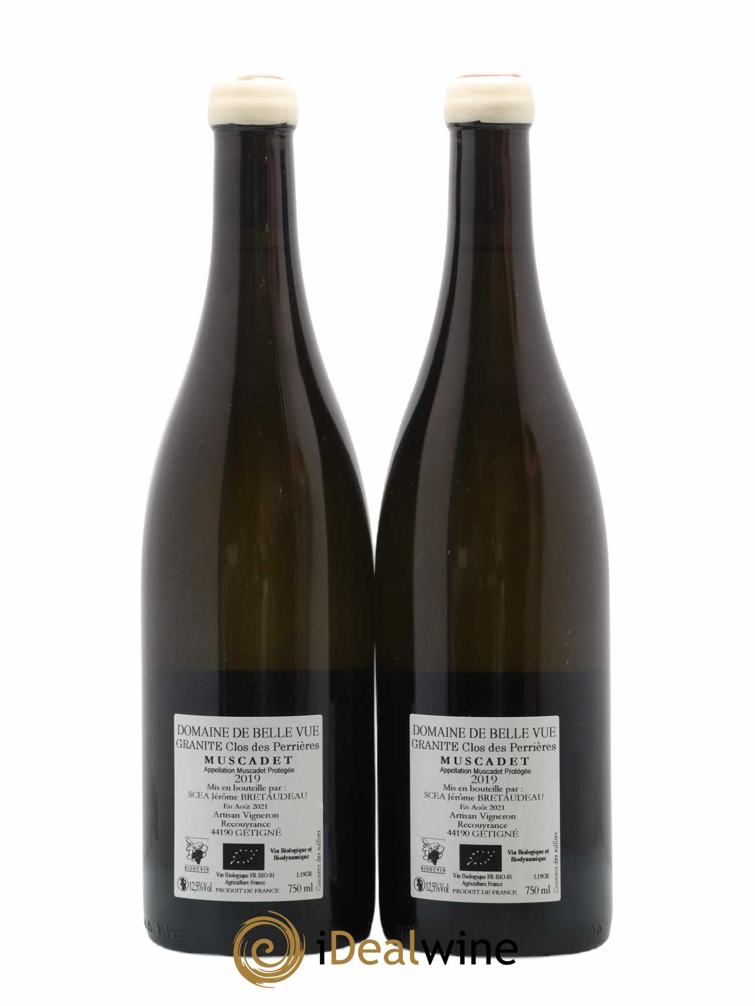Muscadet-Sèvre-et-Maine Granite Clos des Perrières Jérôme Bretaudeau - Domaine de Bellevue 2019 - Lot de 2 bouteilles - 1