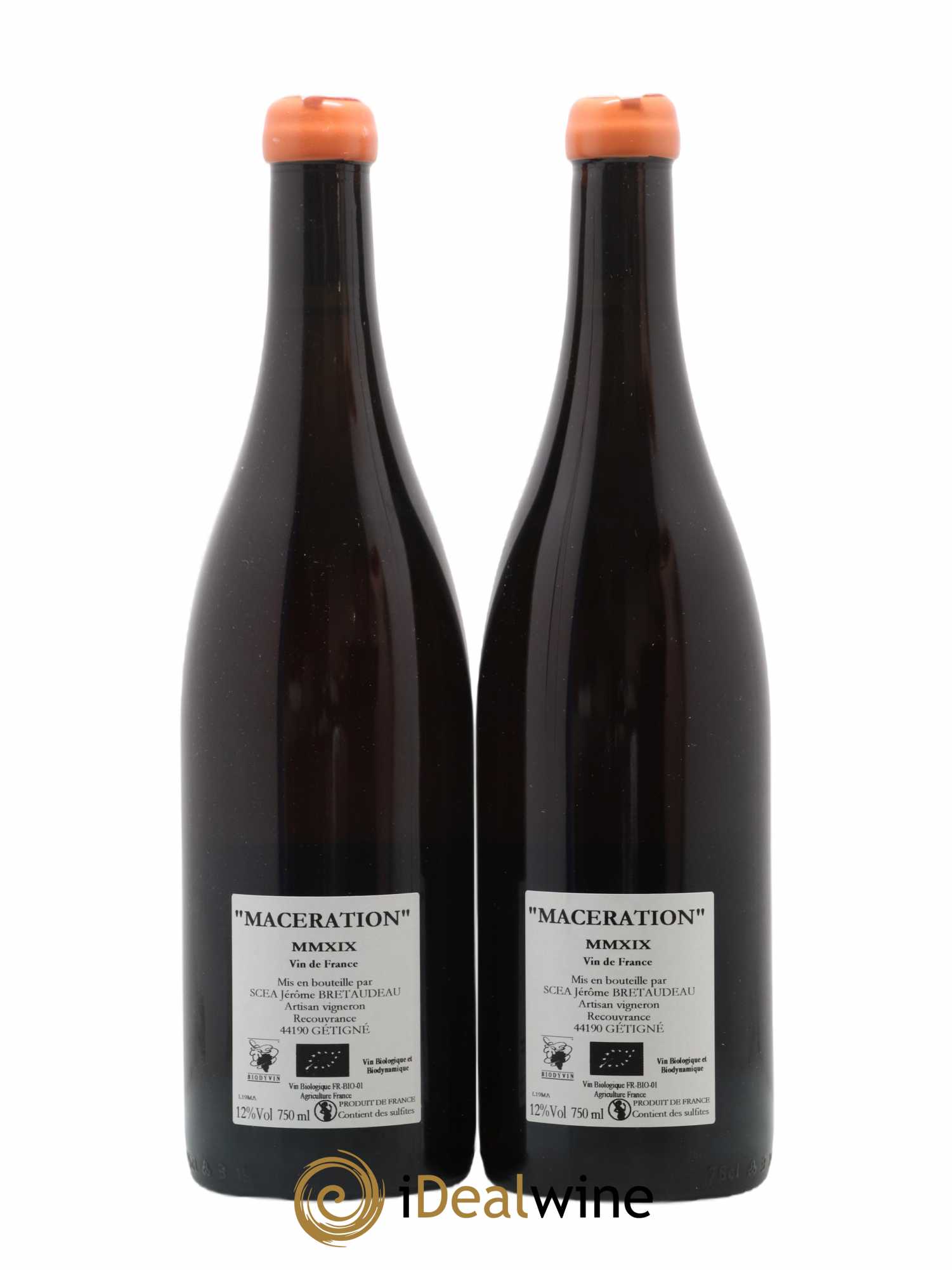 Vin de France Macération Jérôme Bretaudeau - Domaine de Bellevue 2019 - Lot de 2 bouteilles - 1