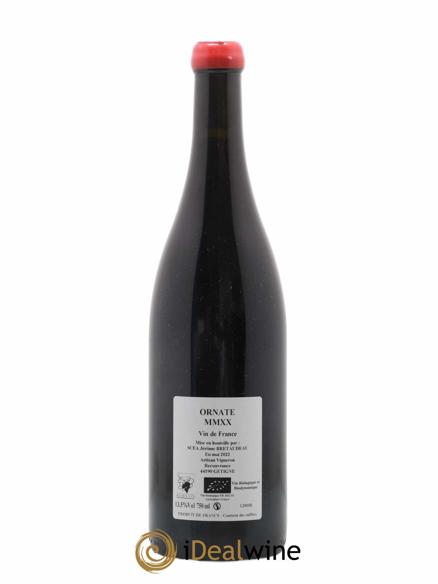 Vin de France Merlot Ornaté Jérôme Bretaudeau - Domaine de Bellevue  2020 - Lot de 1 bouteille - 1