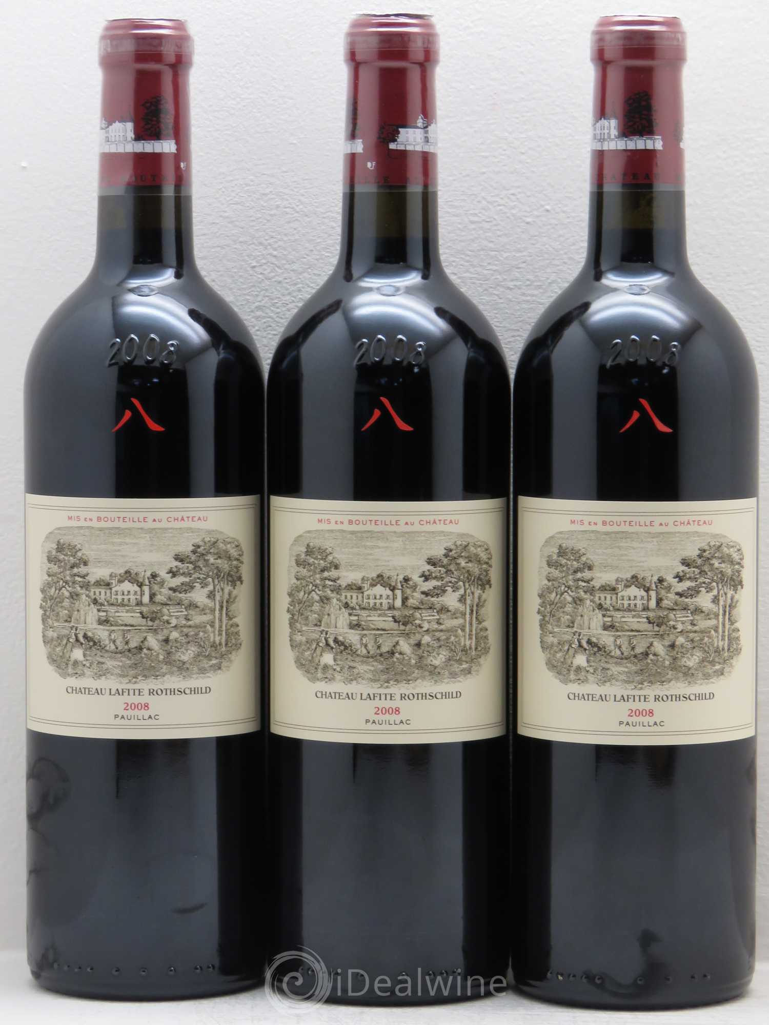 Château Lafite Rothschild 1er Grand Cru Classé 2008 - Lot de 3 bouteilles - 0