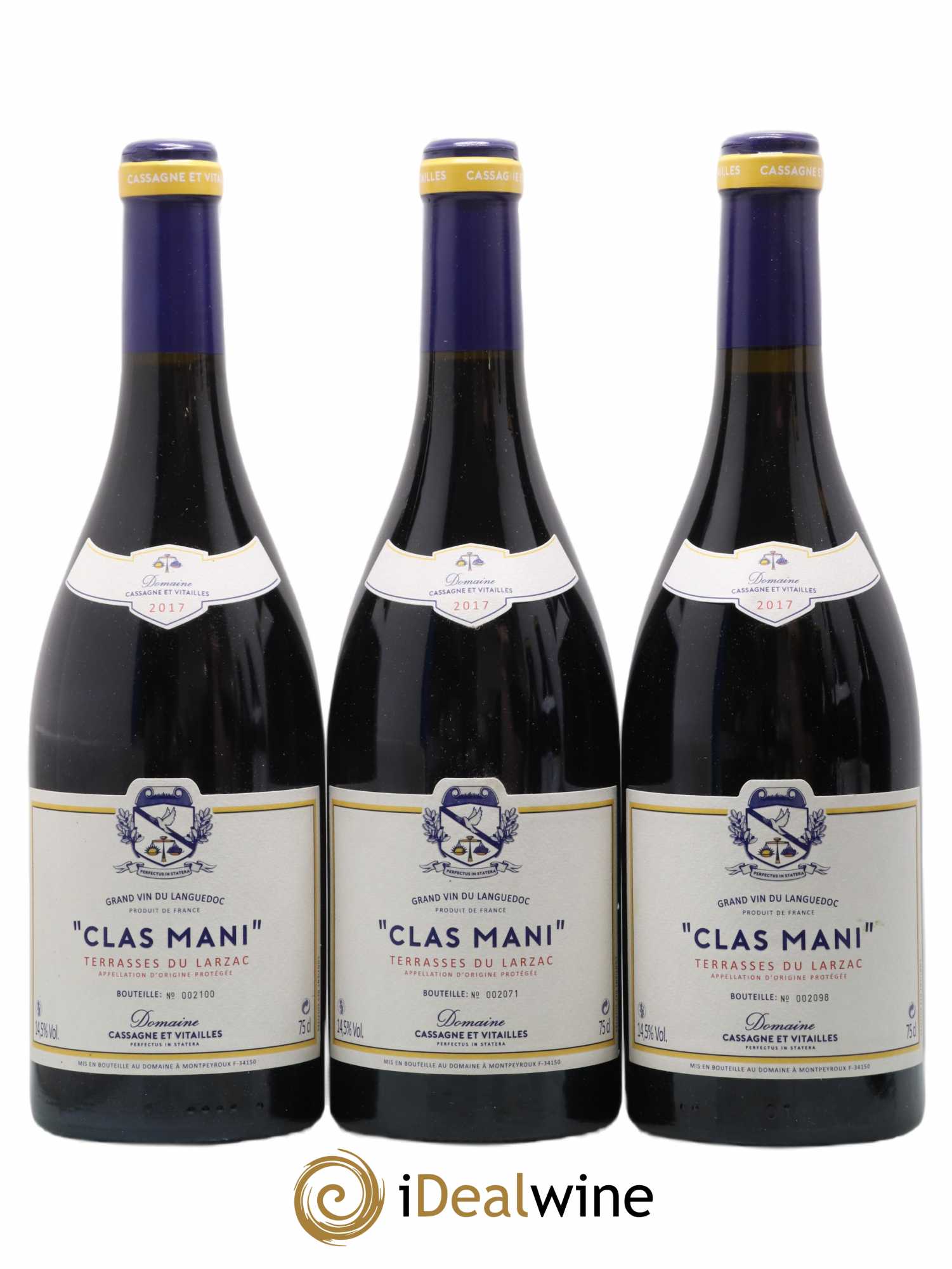 Coteaux du Languedoc Terrasses du Larzac Domaine Cassagne & Vitailles Clas Mani 2017 - Lot de 6 bouteilles - 1