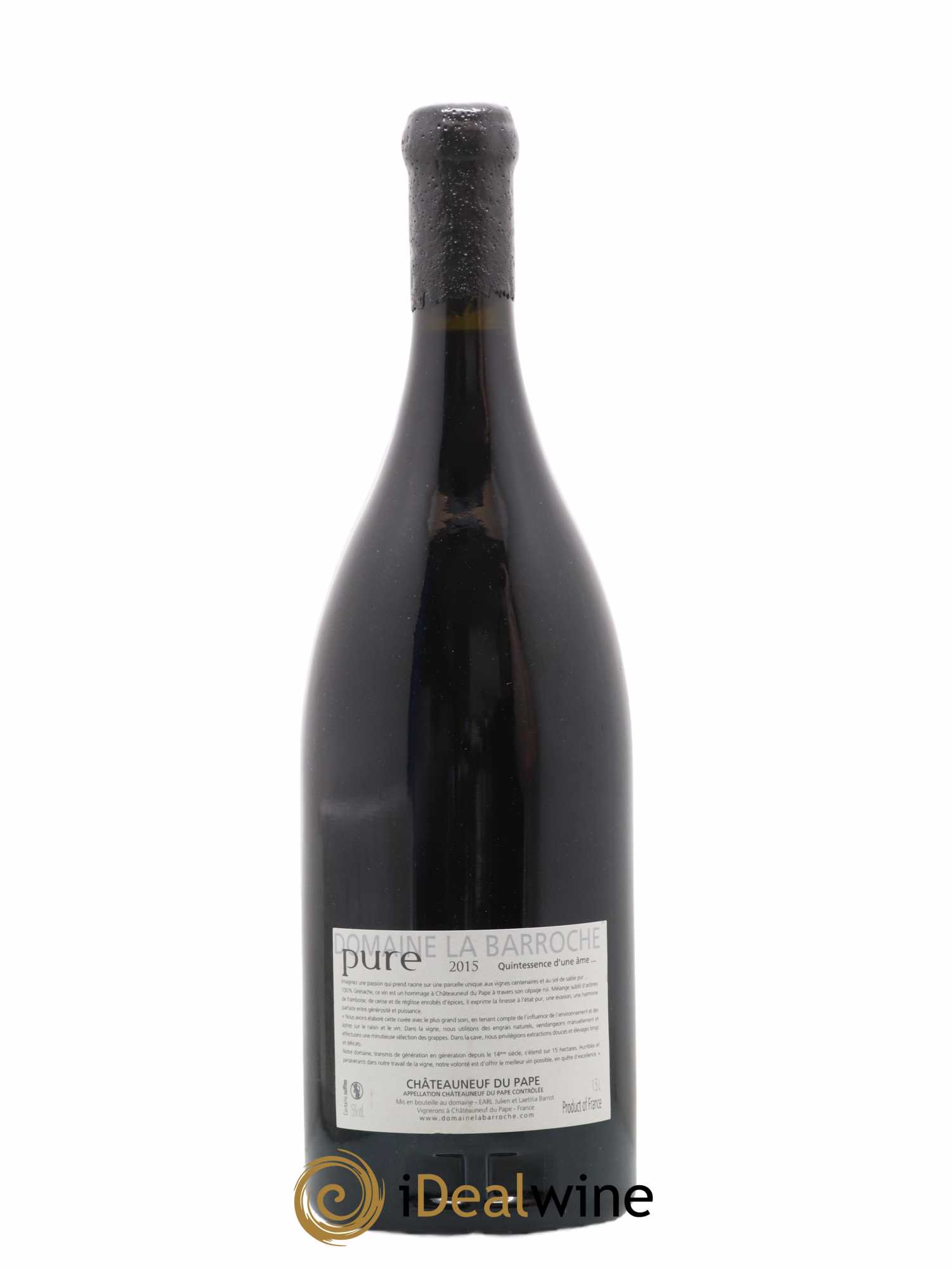 Châteauneuf-du-Pape Cuvée Pure Domaine La Barroche 2015 - Lot de 1 magnum - 1