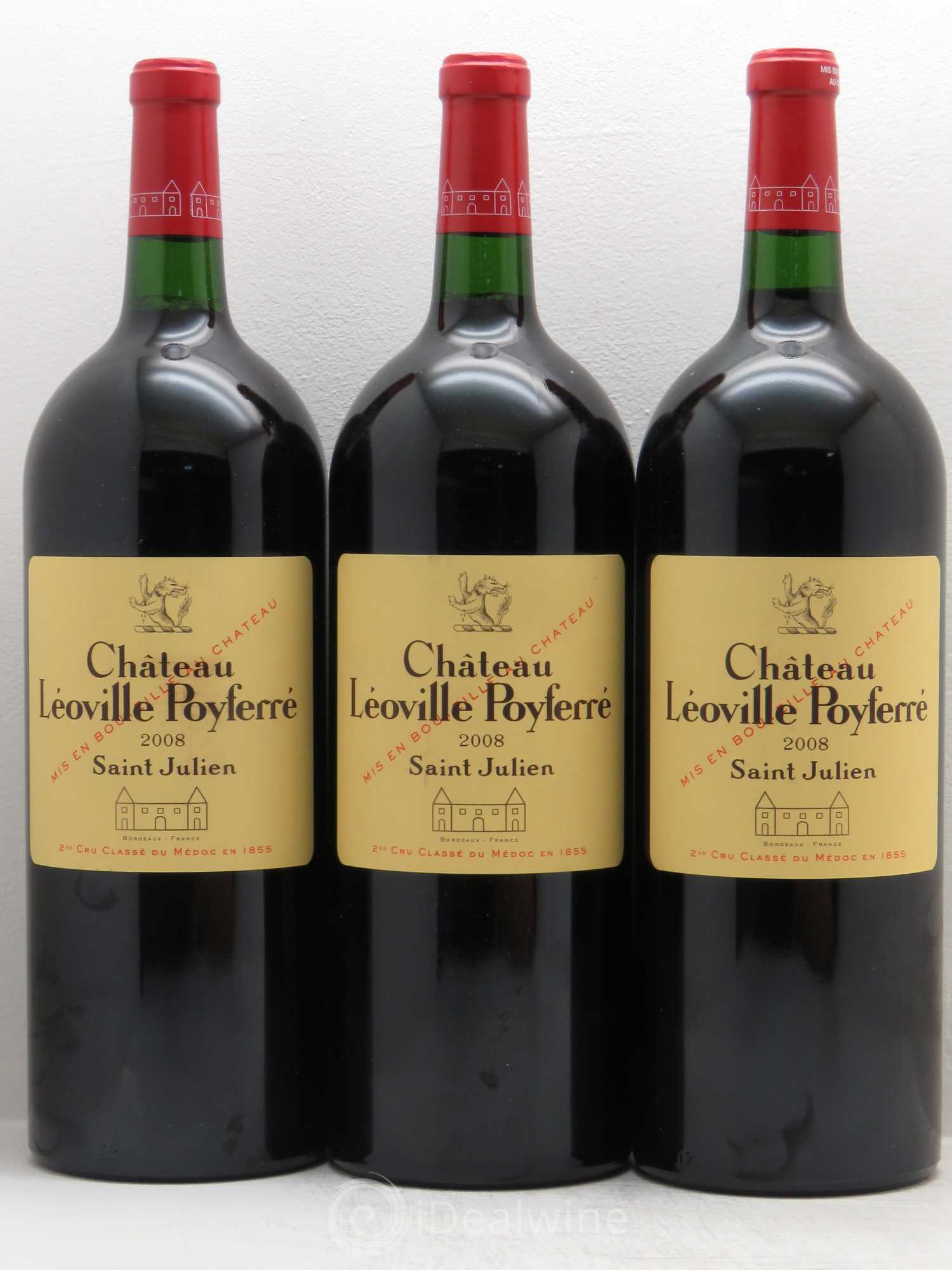 Château Léoville Poyferré 2ème Grand Cru Classé 2008 - Lot de 3 magnums - 0
