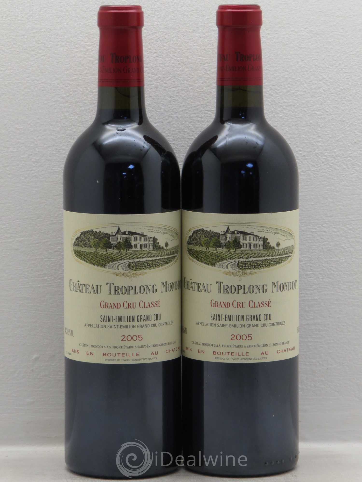 Château Troplong Mondot 1er Grand Cru Classé B 2005 - Lot de 2 bouteilles - 0