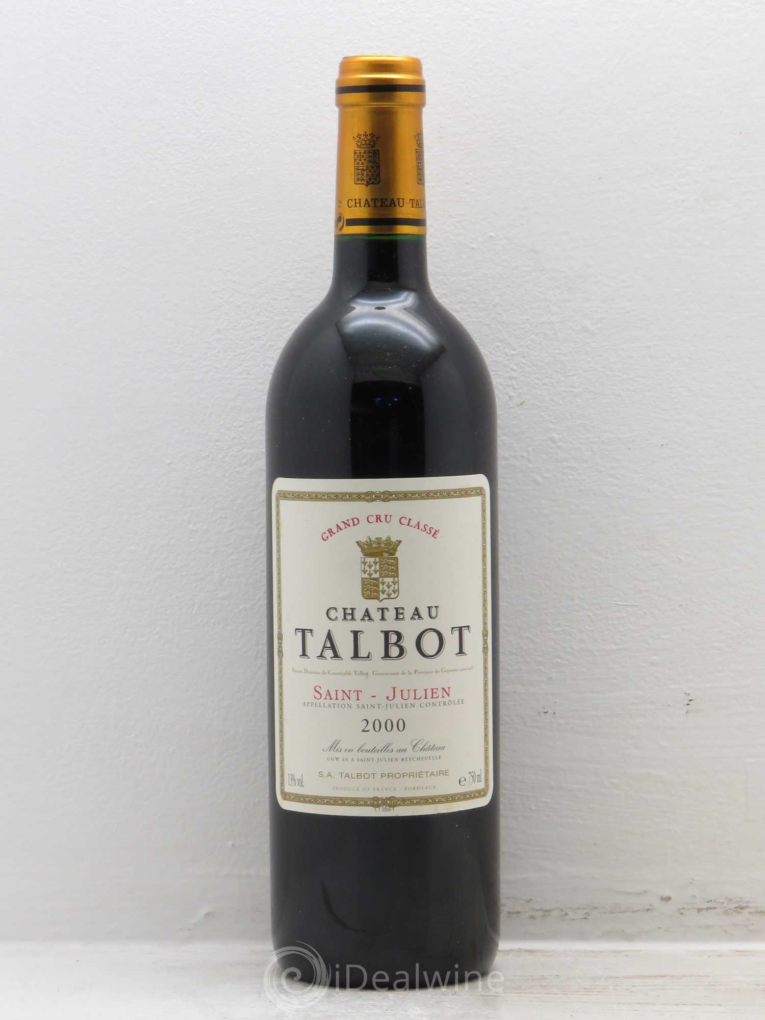 Château Talbot 4ème Grand Cru Classé 2000 - Lot de 1 bouteille - 0