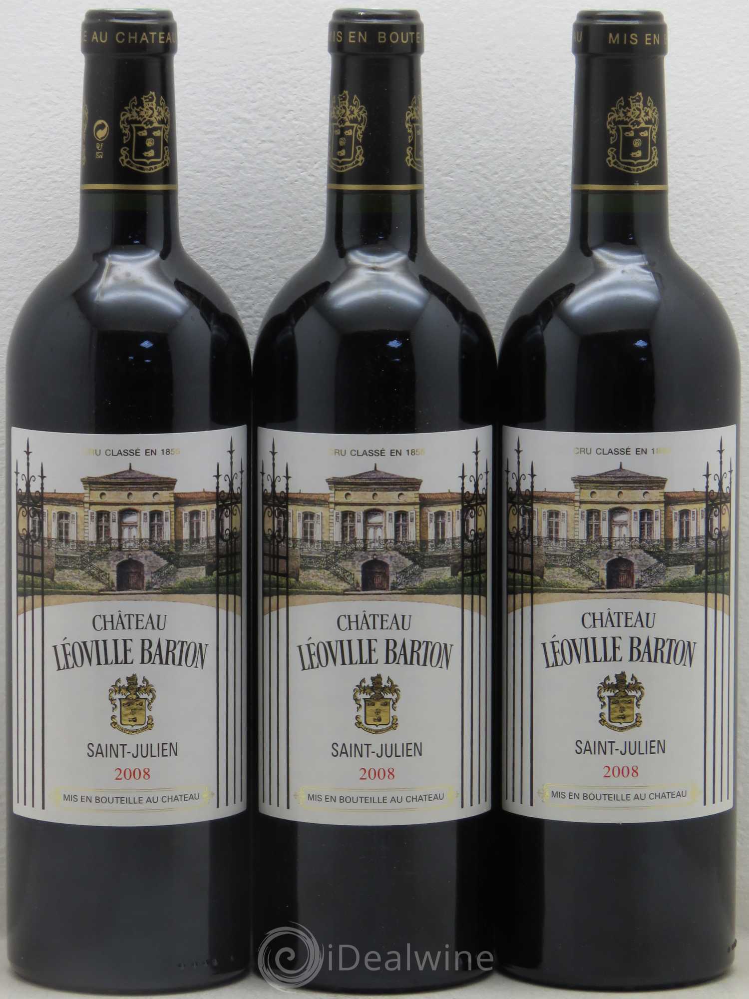 Château Léoville Barton 2ème Grand Cru Classé 2008 - Lot de 3 bouteilles - 0