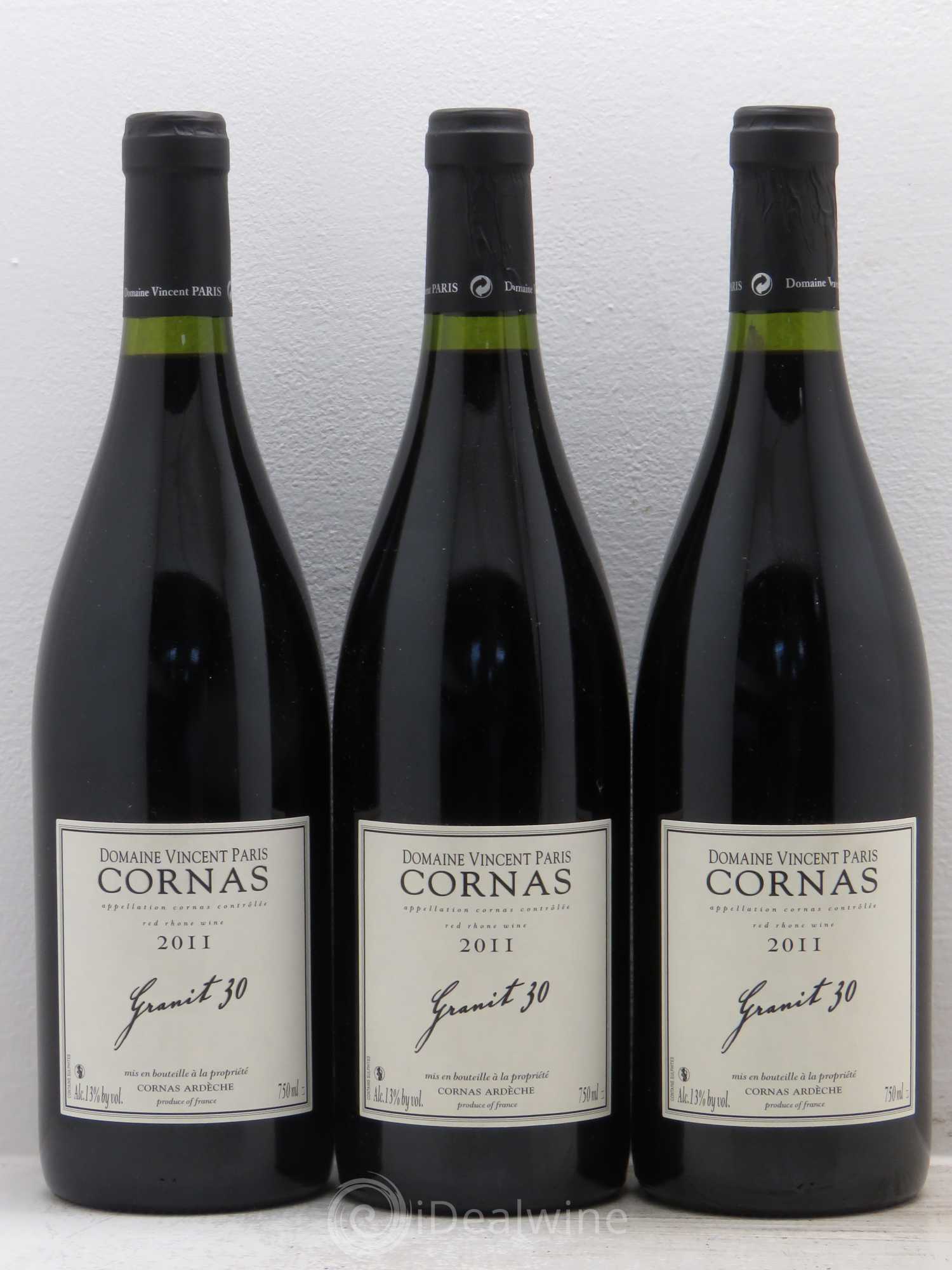 Cornas Granit 30 Vincent Paris 2011 - Lot de 3 bouteilles - 0