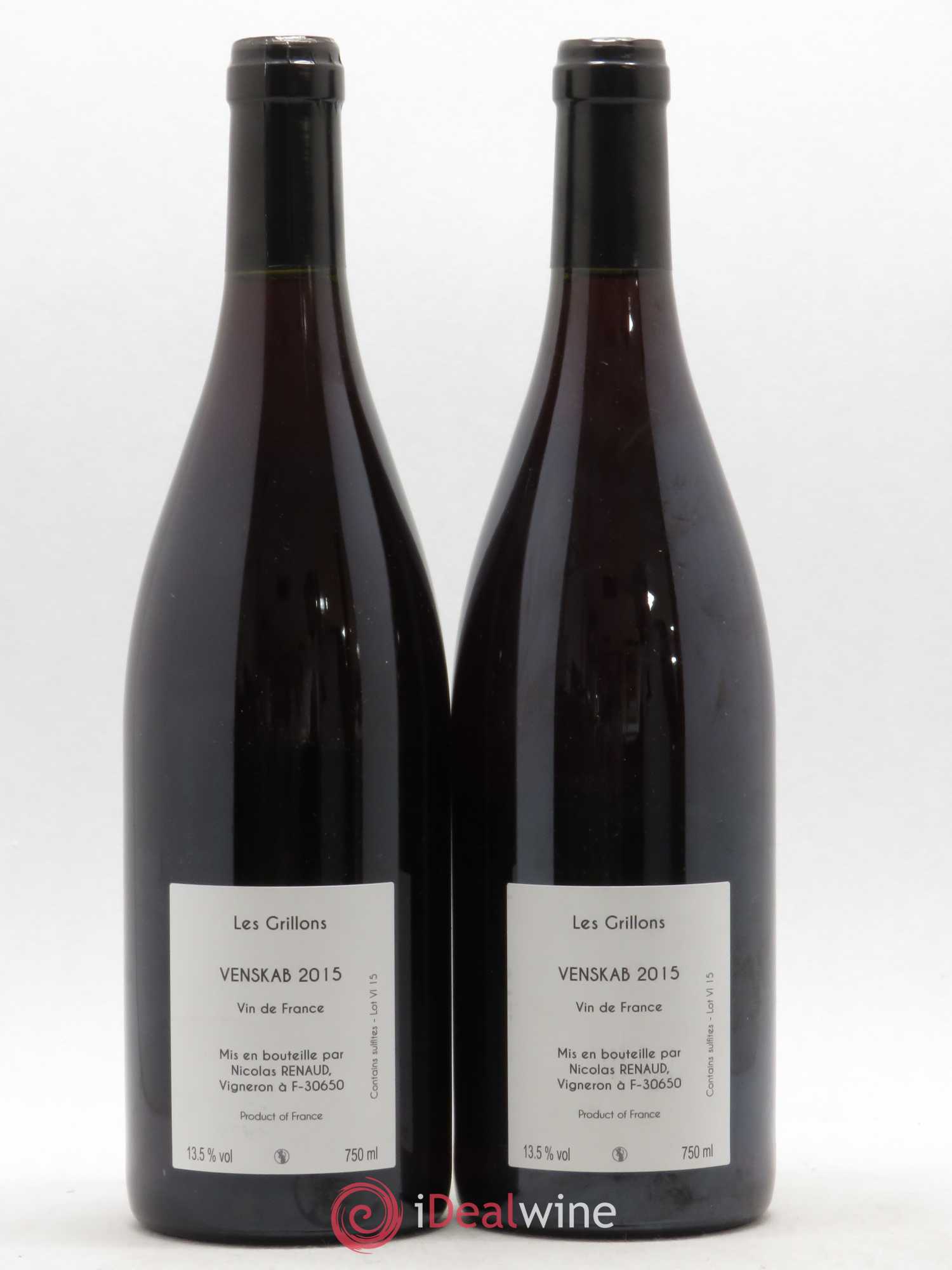 Vin de France Venskab Clos des Grillons 2015 - Lot de 2 bouteilles - 1
