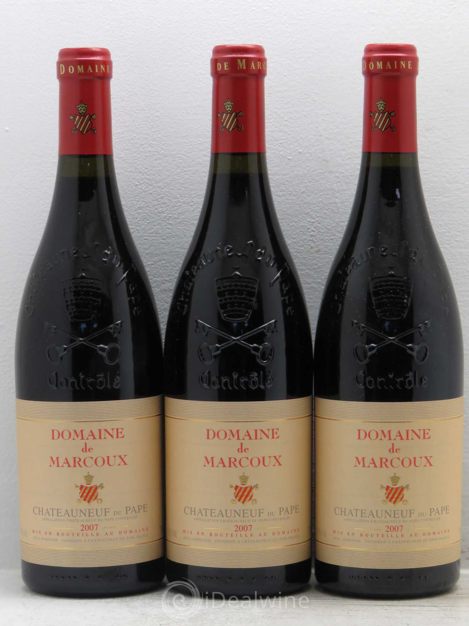 Châteauneuf-du-Pape Marcoux (Domaine de) 2007 - Lot de 3 bouteilles - 0