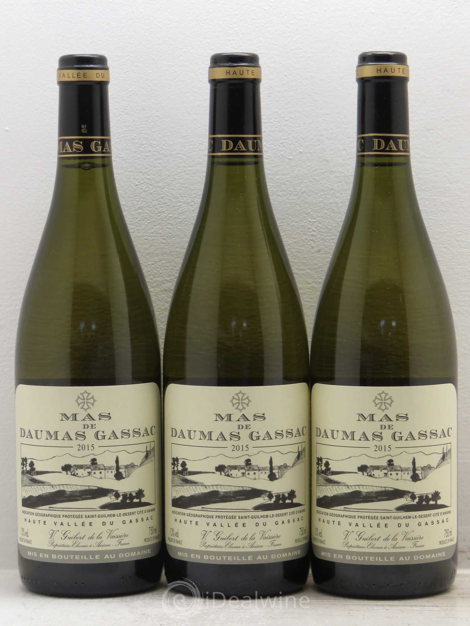 Saint-Guilhem-le-Désert - Cité d'Aniane Mas Daumas Gassac Famille Guibert de La Vaissière 2015 - Lot de 3 bouteilles - 0