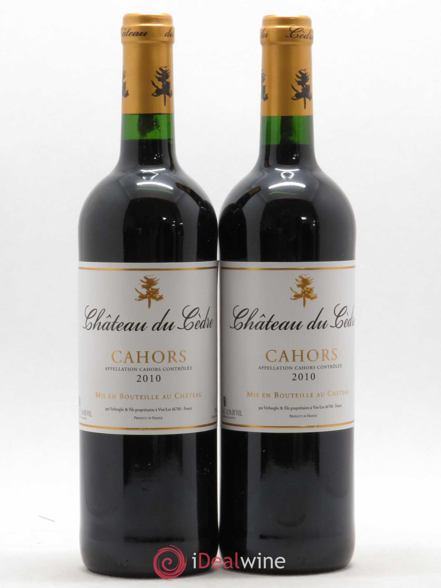 Cahors Château du Cèdre Pascal et Jean-Marc Verhaeghe 2010 - Lot de 2 bouteilles - 0