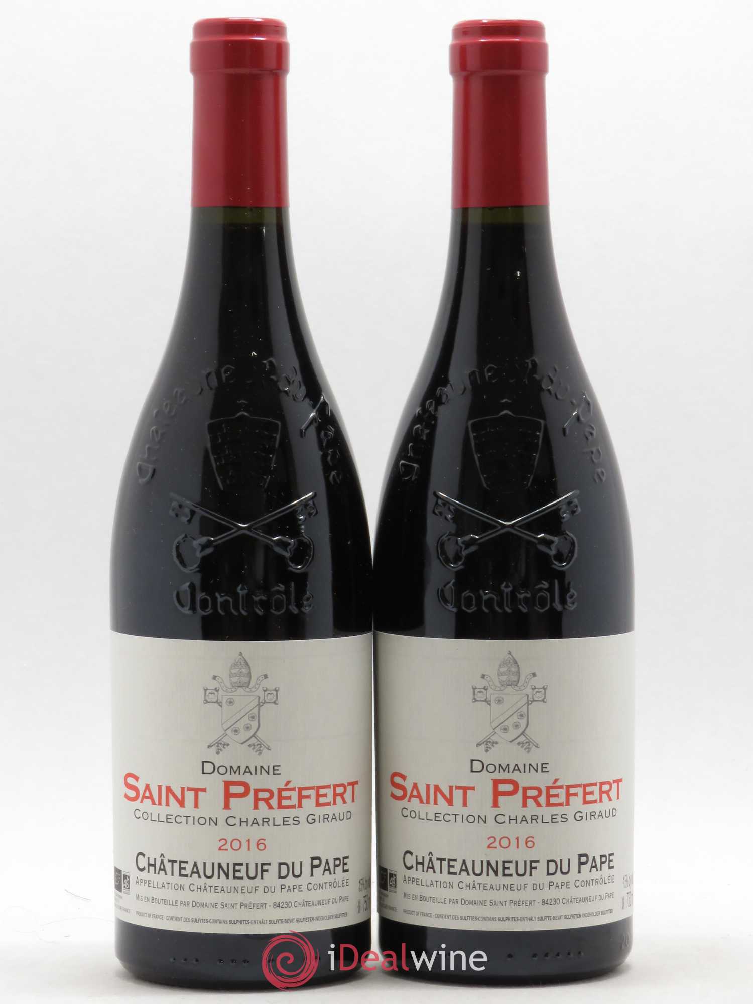 Châteauneuf-du-Pape Collection Charles Giraud Domaine Saint-Préfert 2016 - Lot de 2 bouteilles - 0