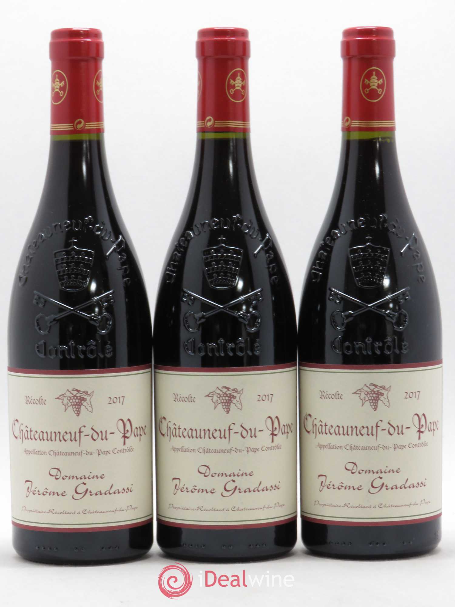 Châteauneuf-du-Pape Jérome Gradassi 2017 - Lot de 3 bouteilles - 0