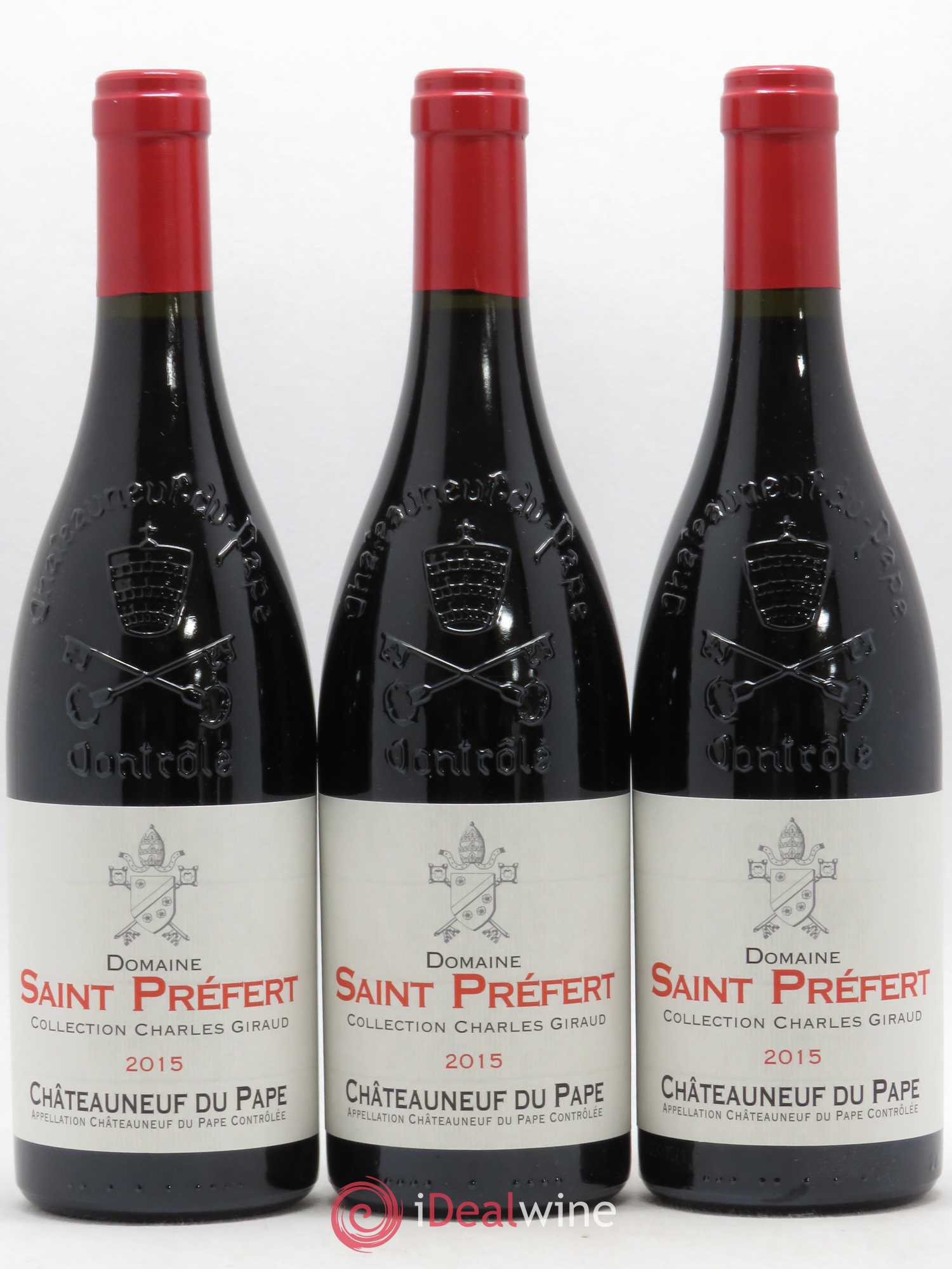 Châteauneuf-du-Pape Collection Charles Giraud Domaine Saint-Préfert 2015 - Lot de 3 bouteilles - 0