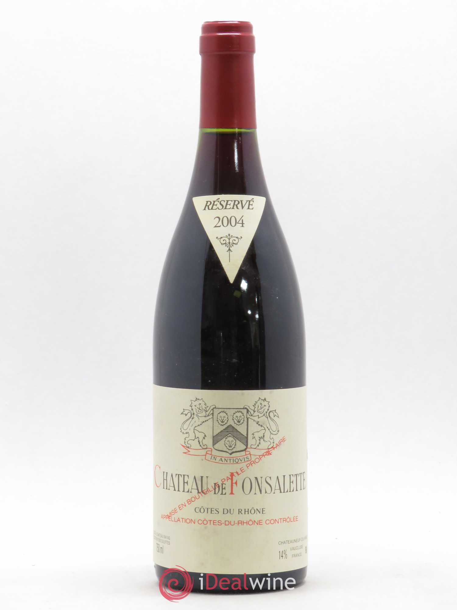 Côtes-du-Rhône Château de Fonsalette Emmanuel Reynaud 2004 - Lot de 1 bouteille - 0