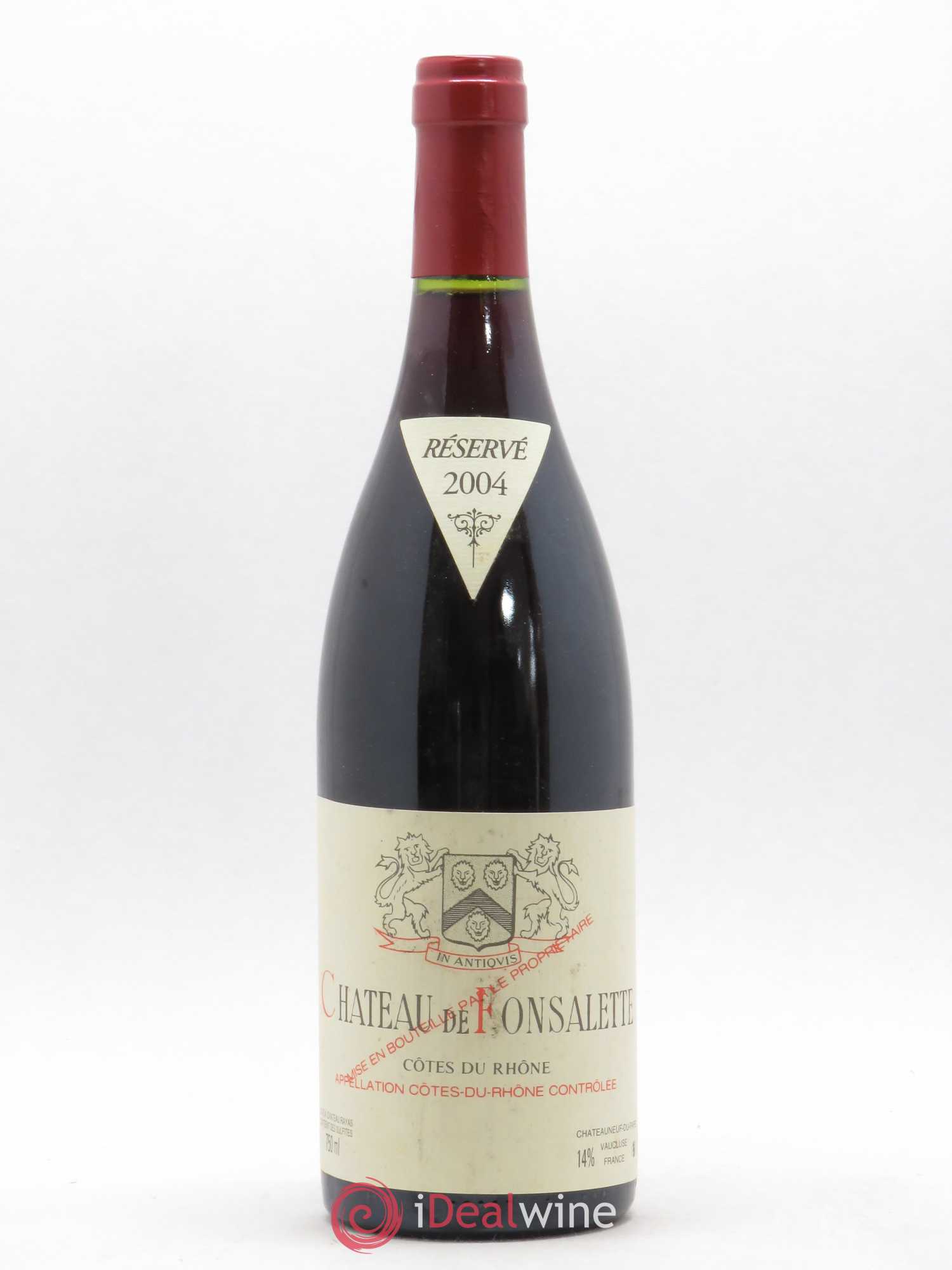Côtes-du-Rhône Château de Fonsalette Emmanuel Reynaud 2004 - Lot de 1 bouteille - 0