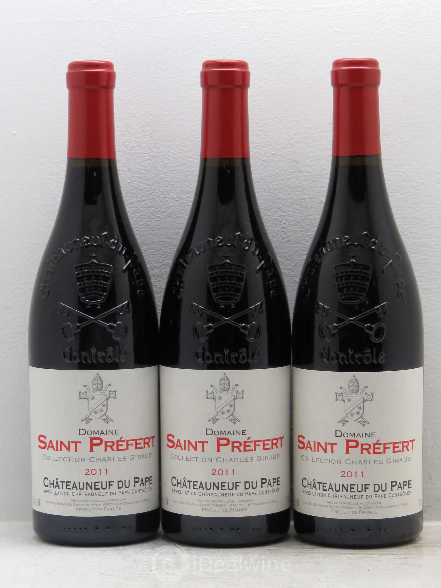 Châteauneuf-du-Pape Collection Charles Giraud Domaine Saint-Préfert 2011 - Lot de 3 bouteilles - 0