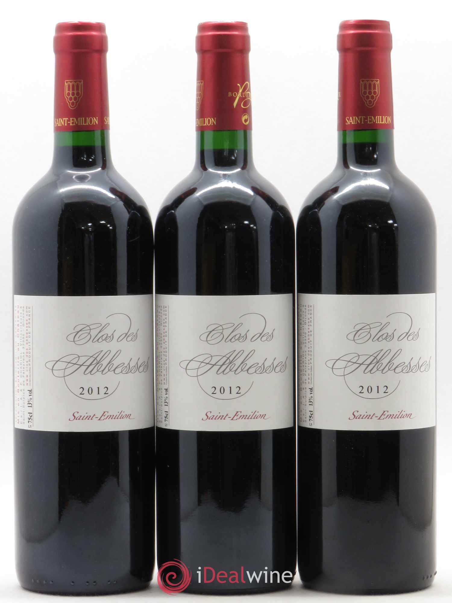 Saint-Émilion Clos des Abbesses 2012 - Posten von 6 Flaschen - 1